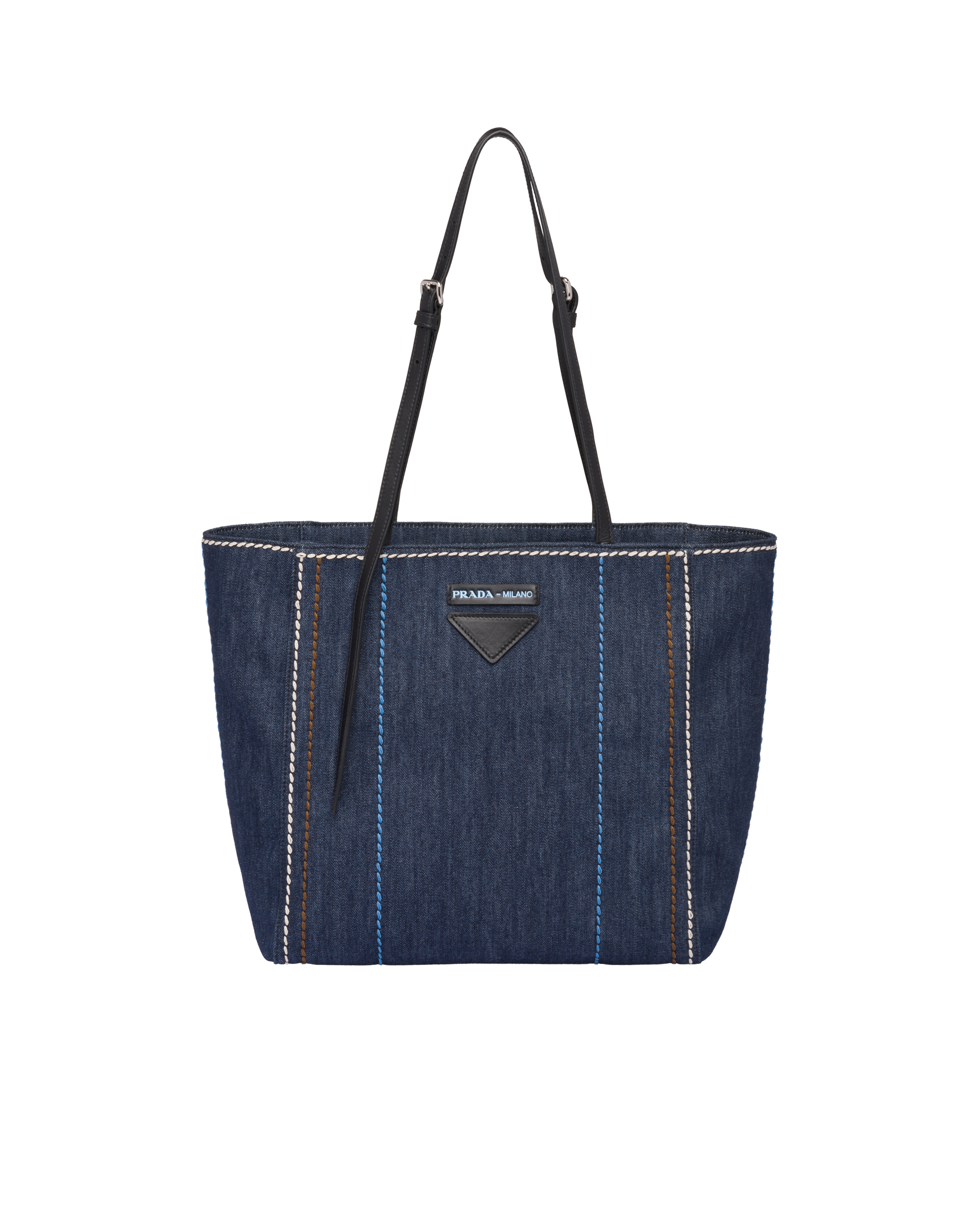 prada denim tote