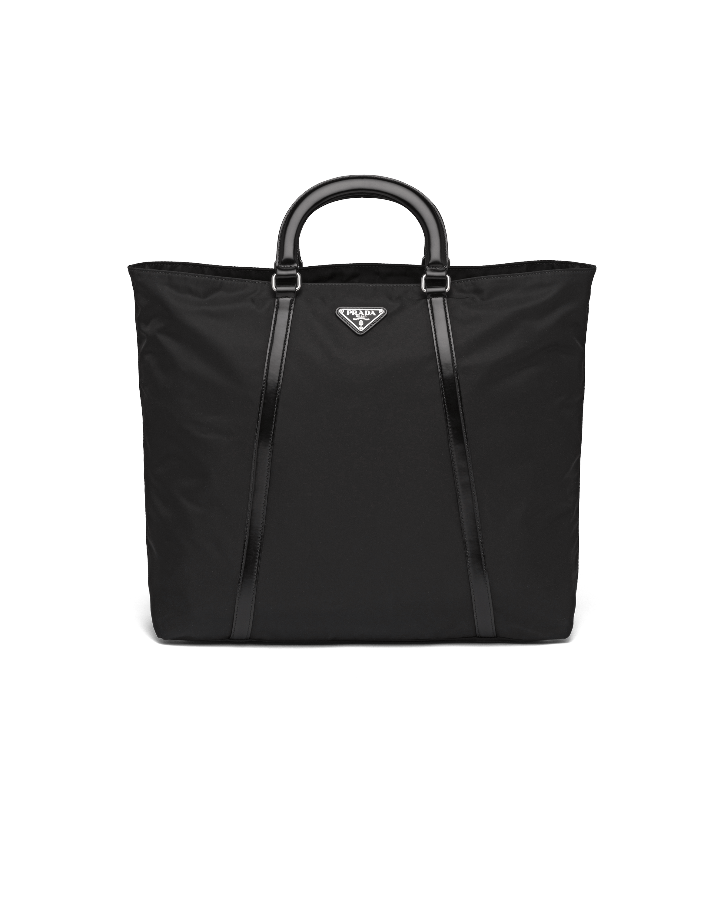 Black Large nylon and leather tote | Prada