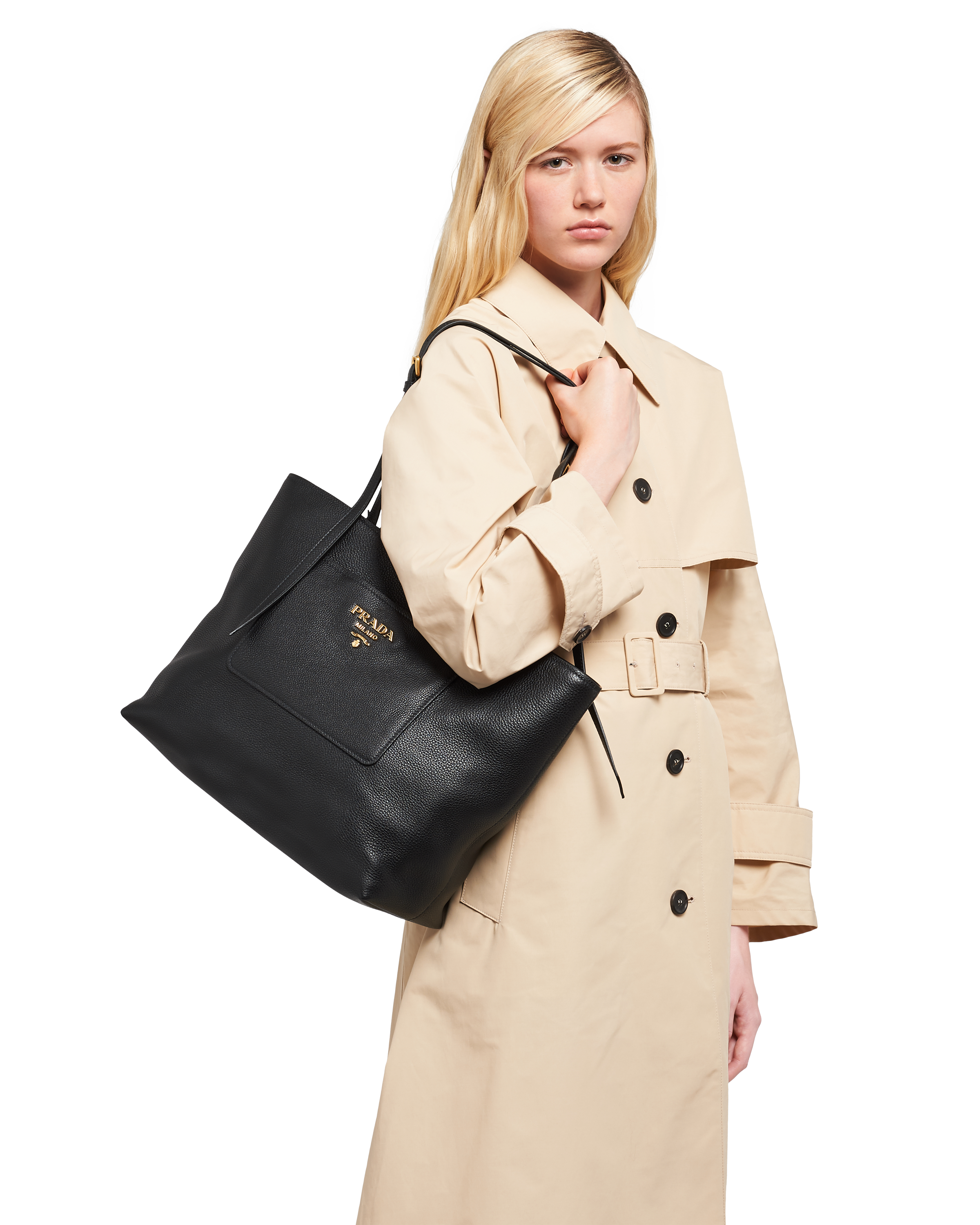 prada leather tote