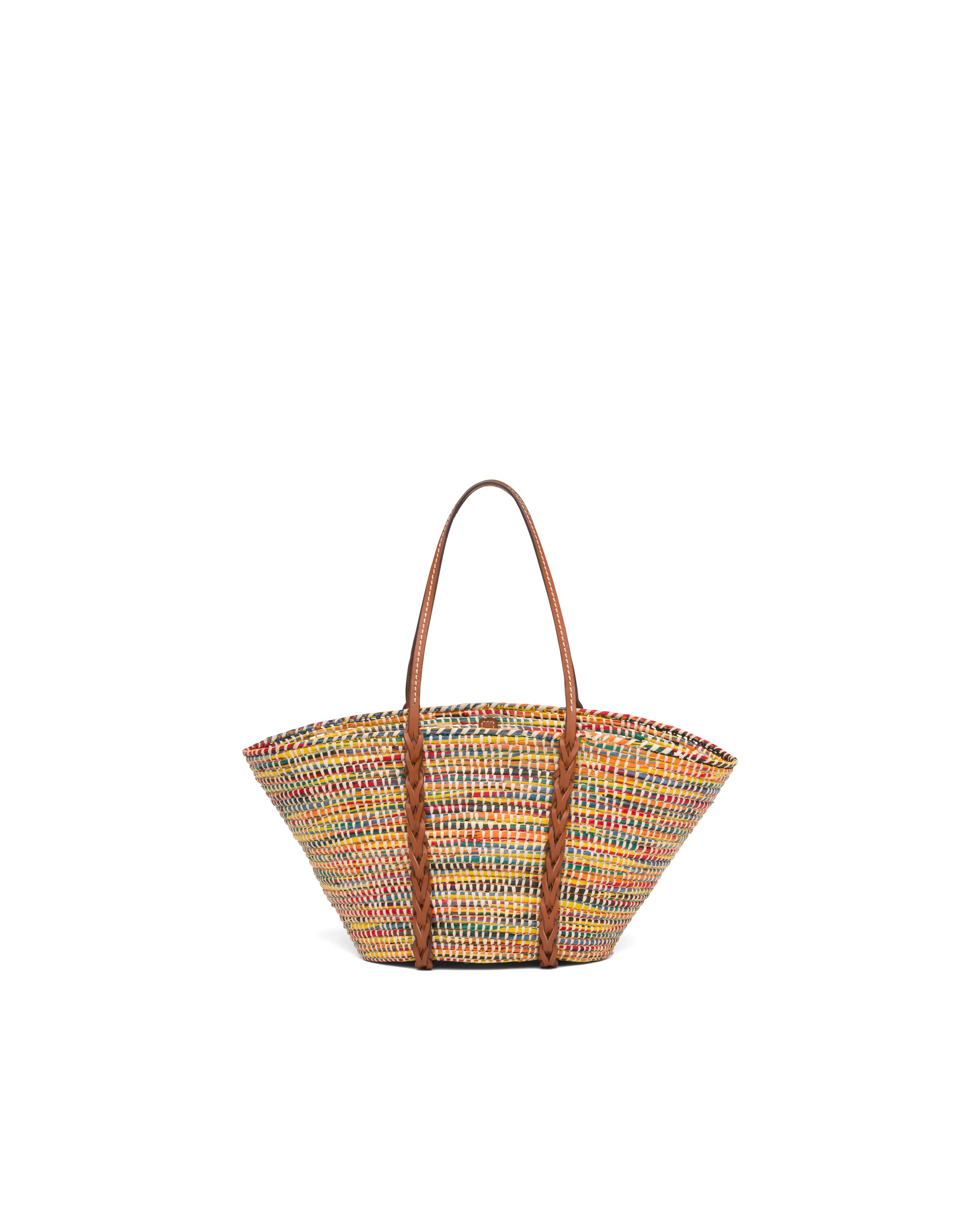prada straw bag white