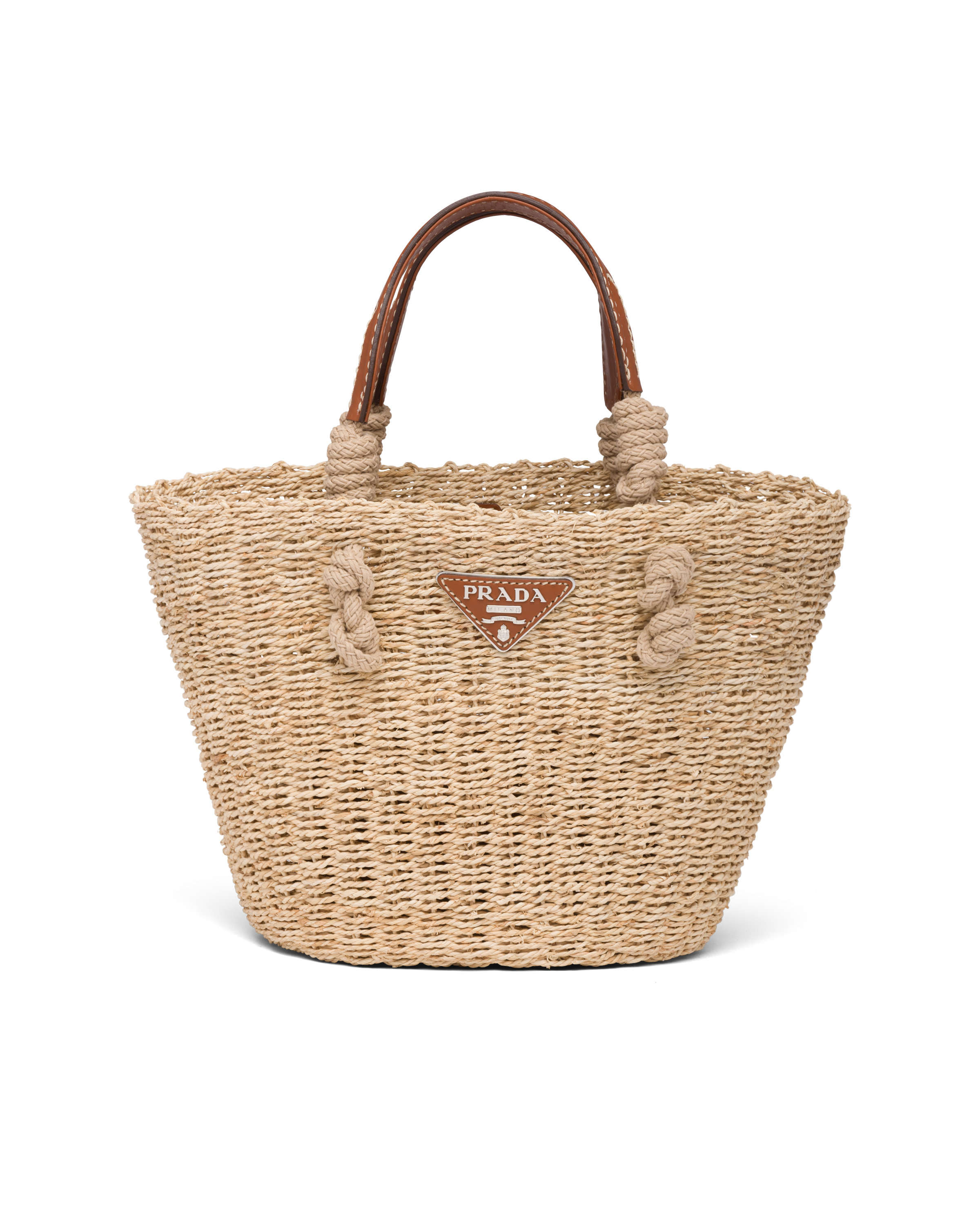 Prada Corn Husk and Leather Tote 1