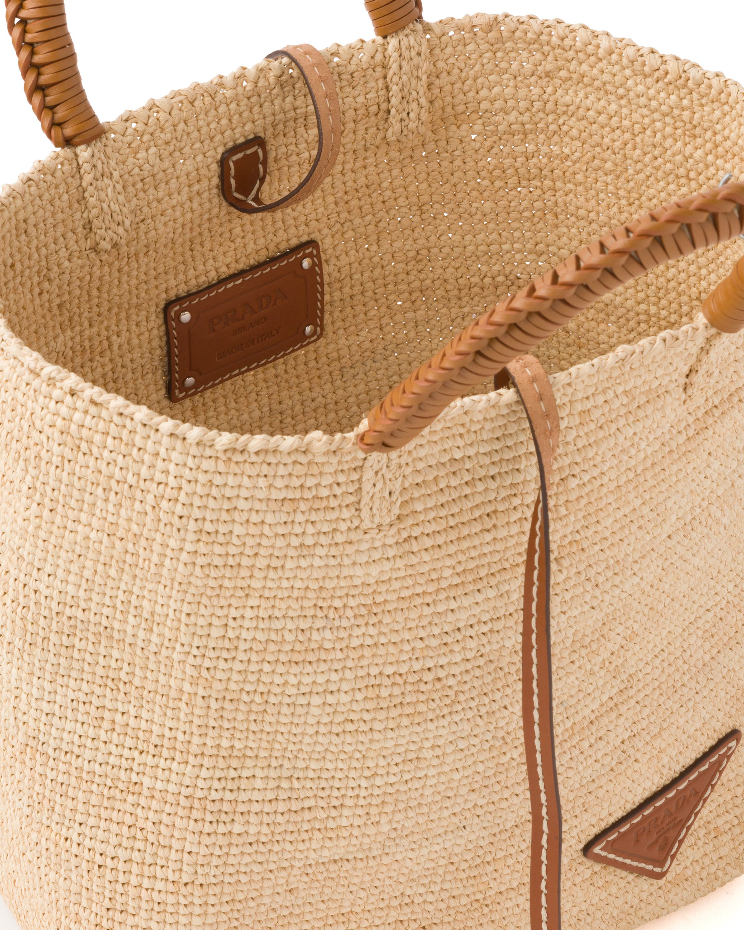 prada woven tote