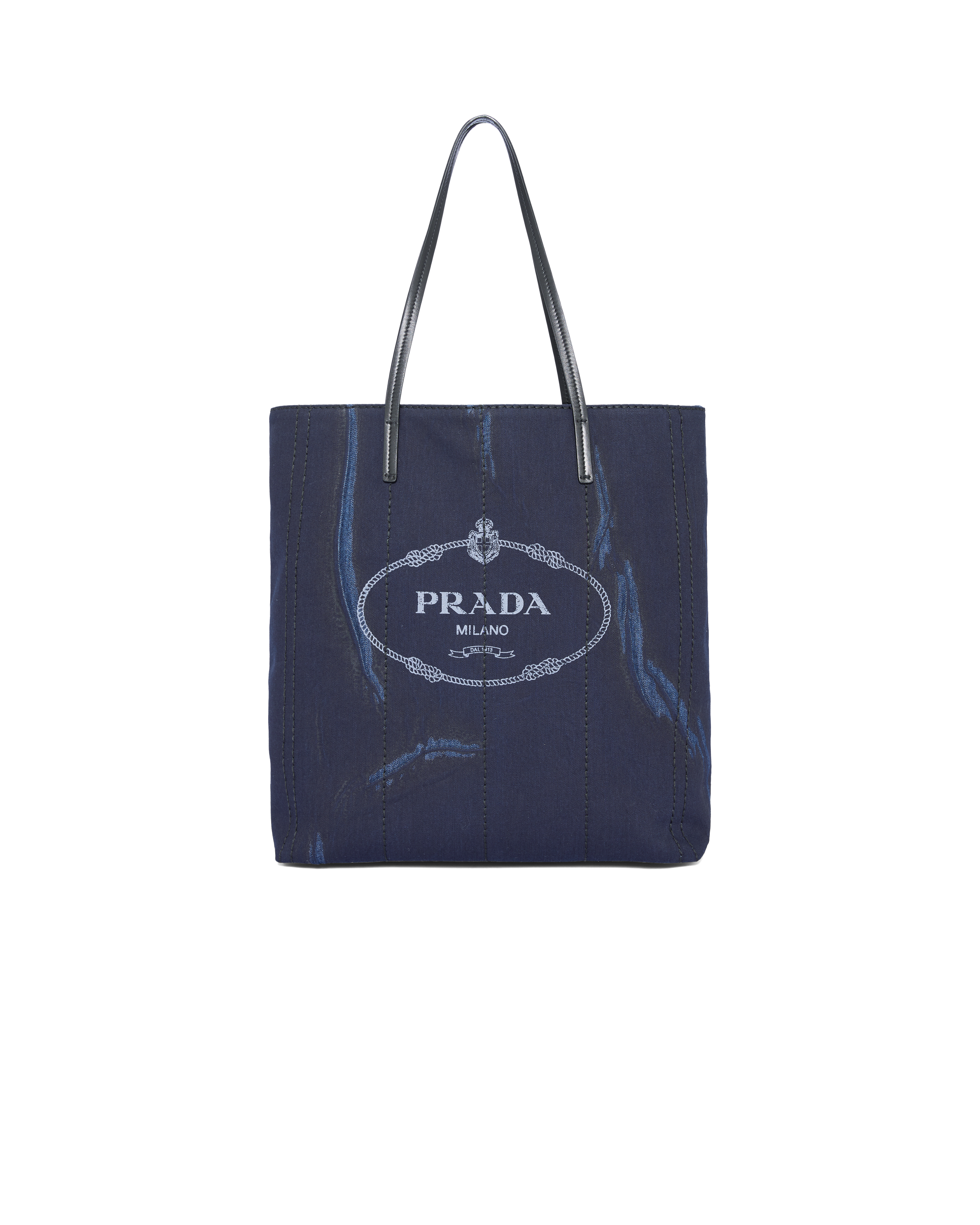 prada denim tote