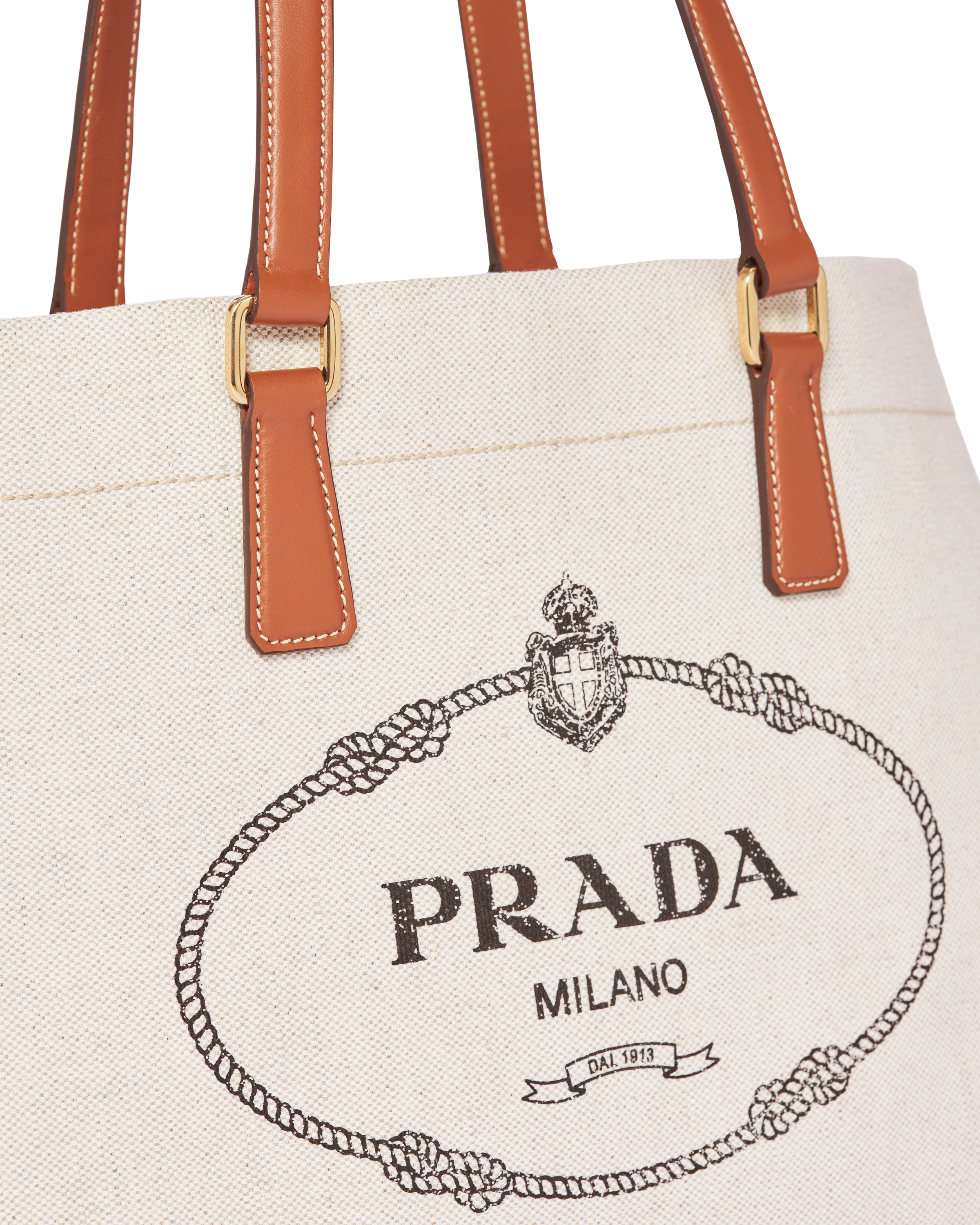 Prada top linen bag
