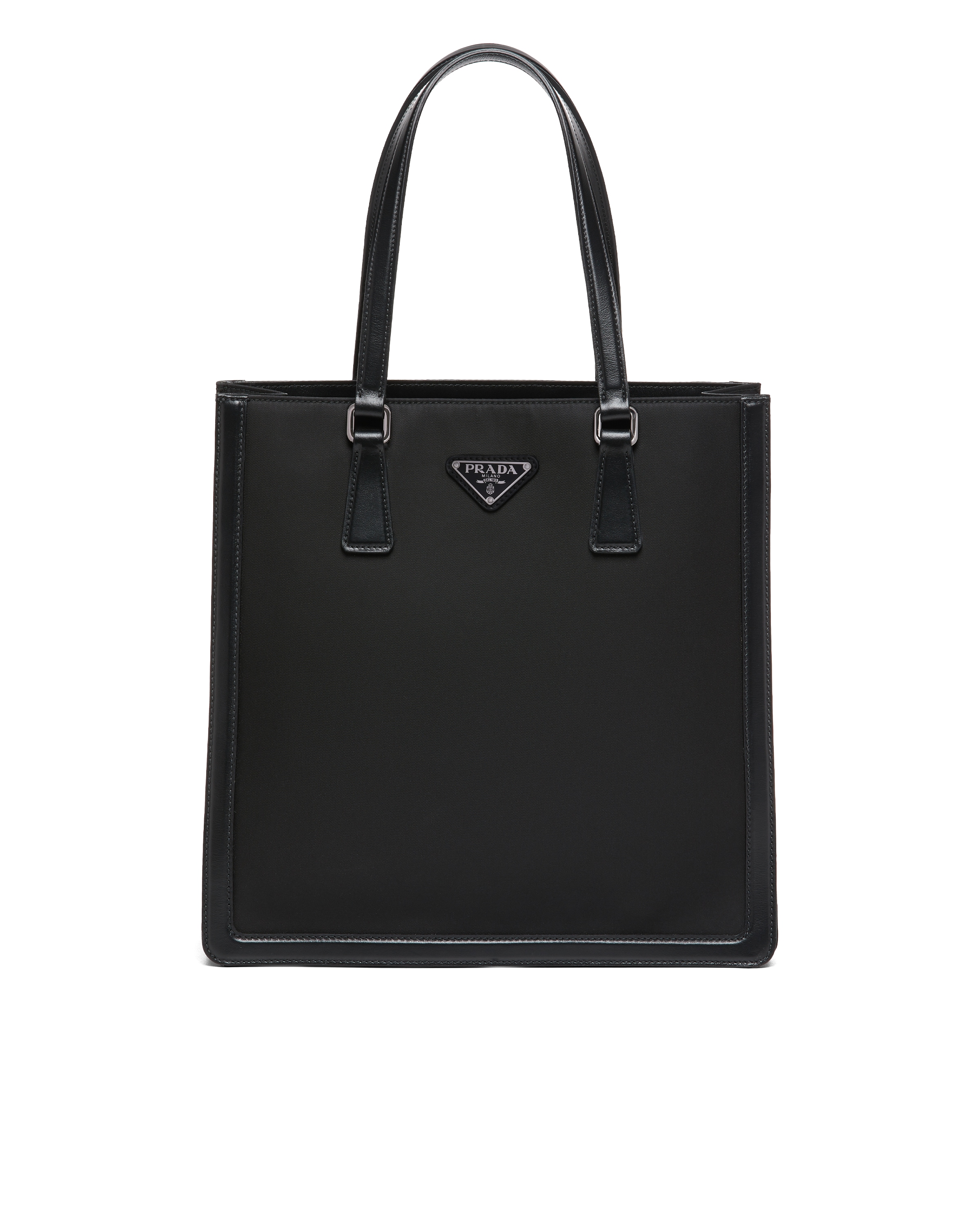Leather and nylon tote bag Prada