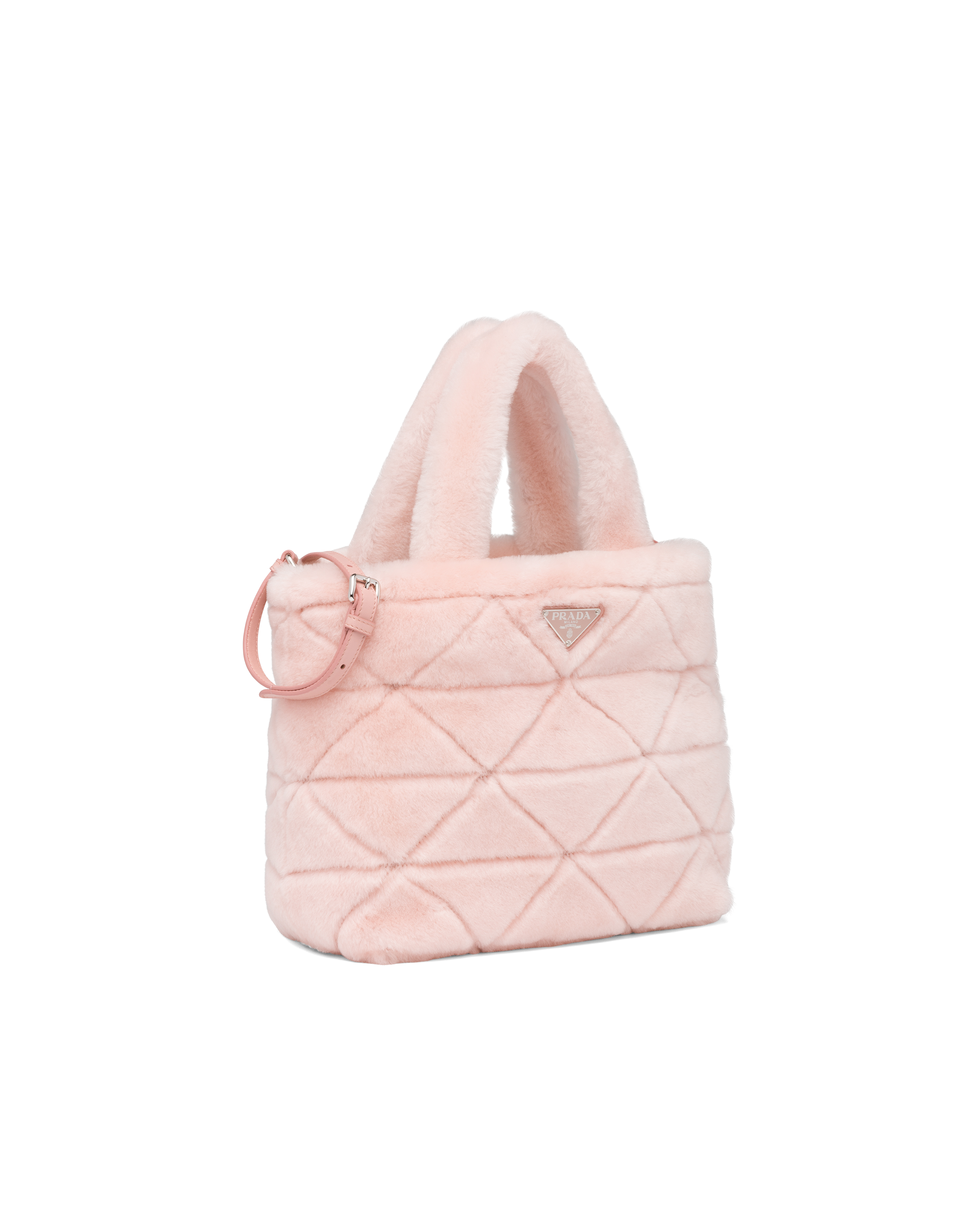 Pink shearling prada bag clearance