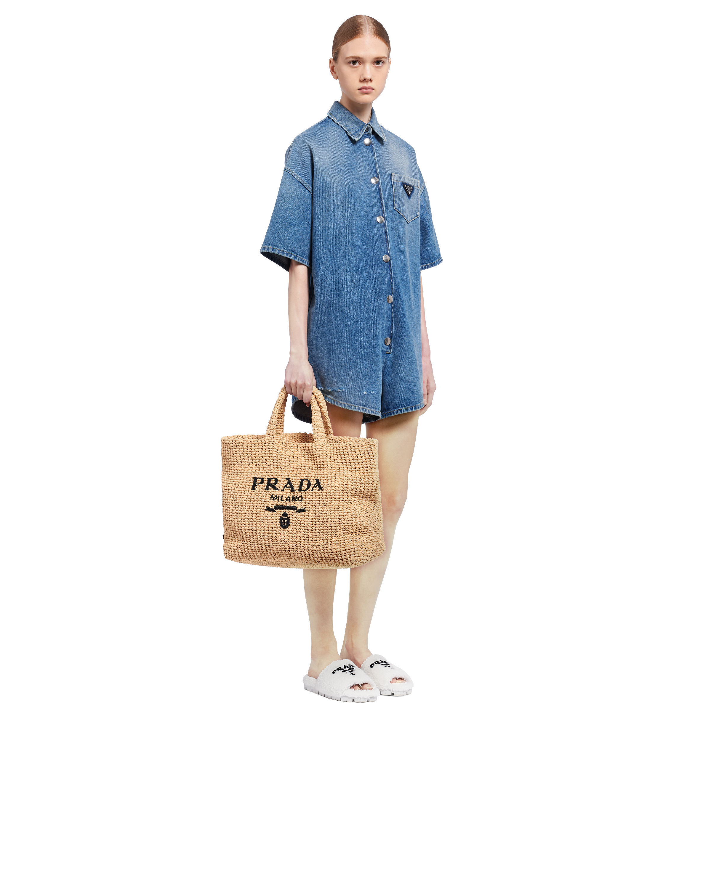 prada gingham tote
