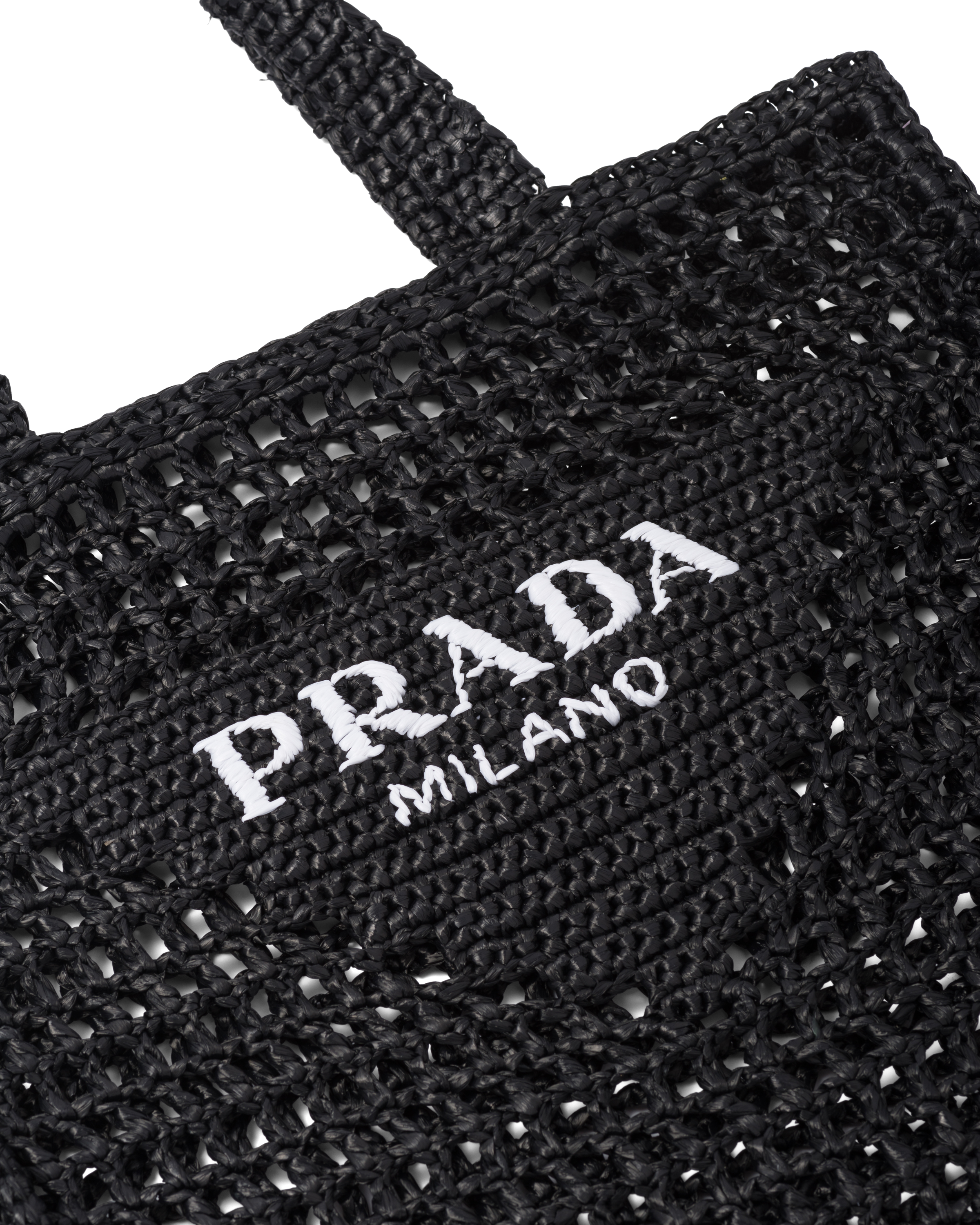 Prada raffia bag black clearance