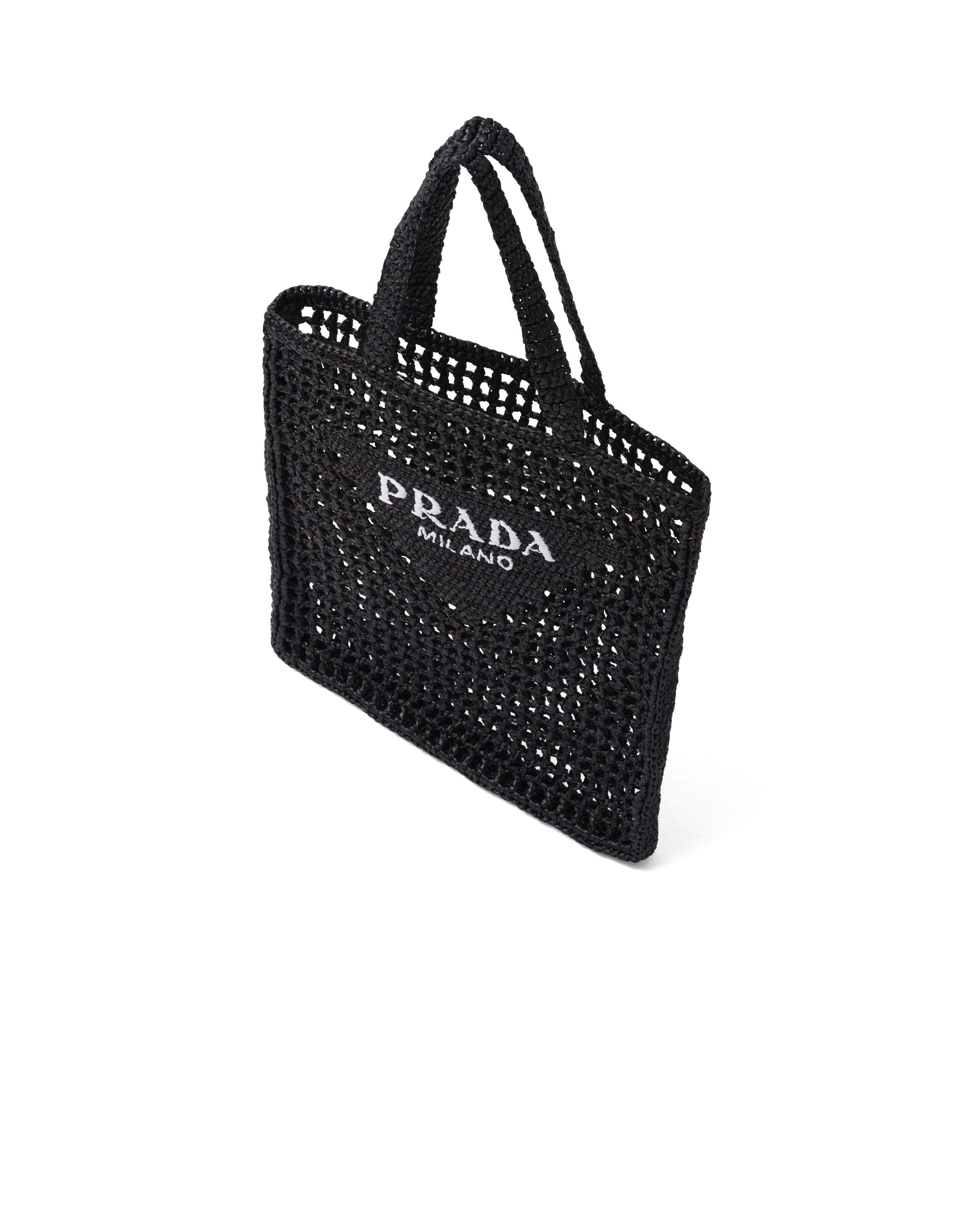 Prada raffia bag black clearance