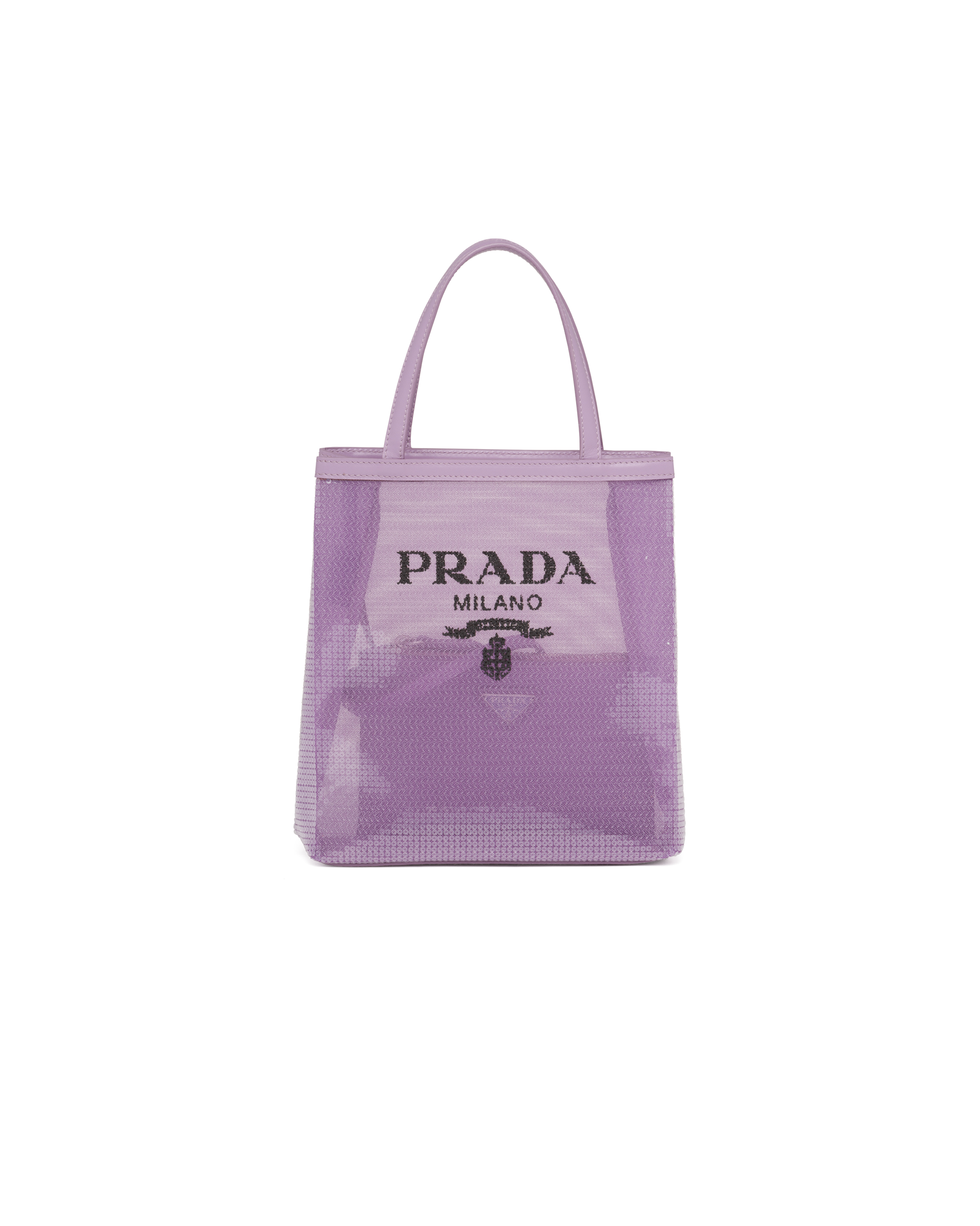 Prada Small Sequined Mesh Tote Bag In Lily | ModeSens