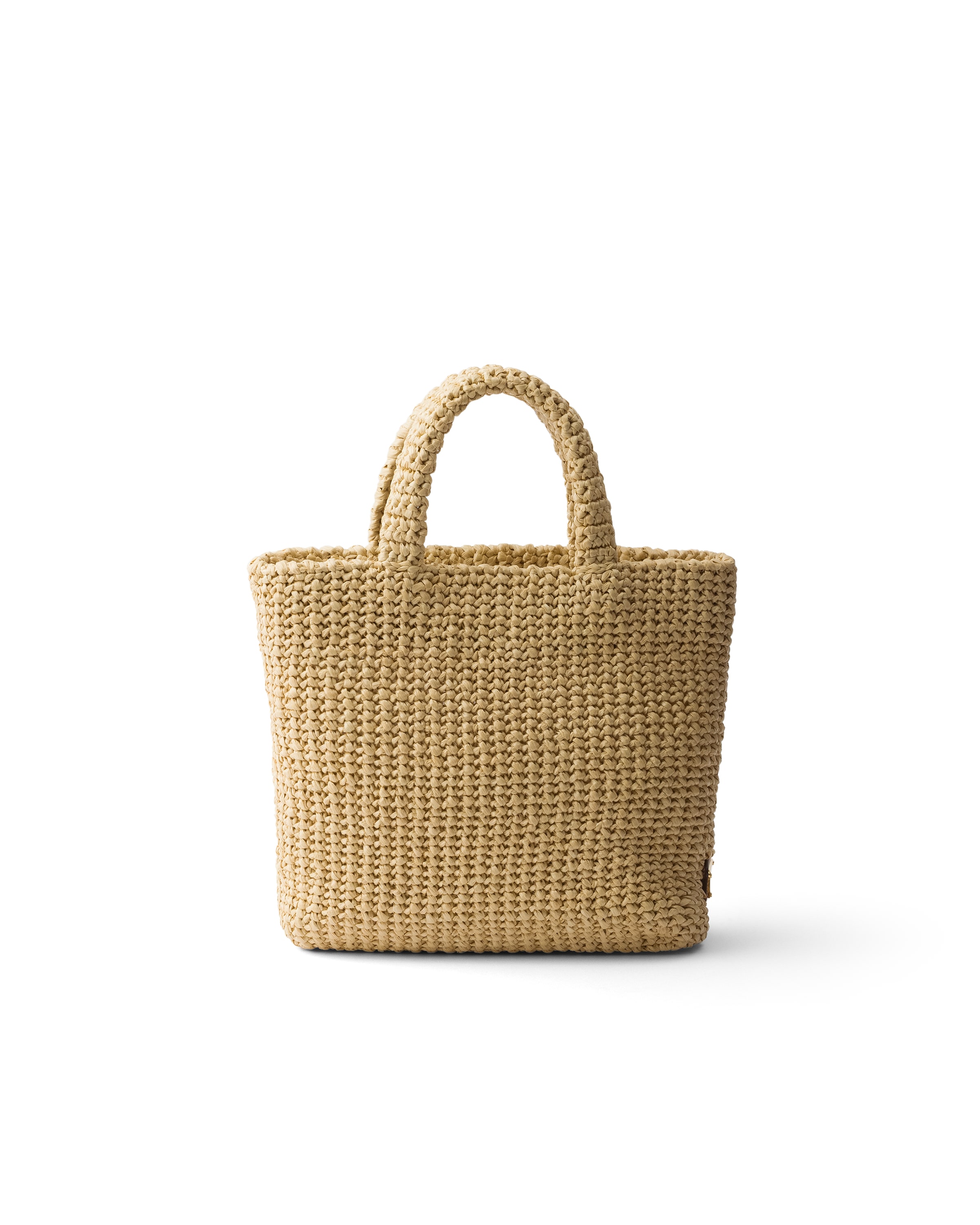 Prada Raffia Shoulder Bag Featuring Woven Texture In Orange