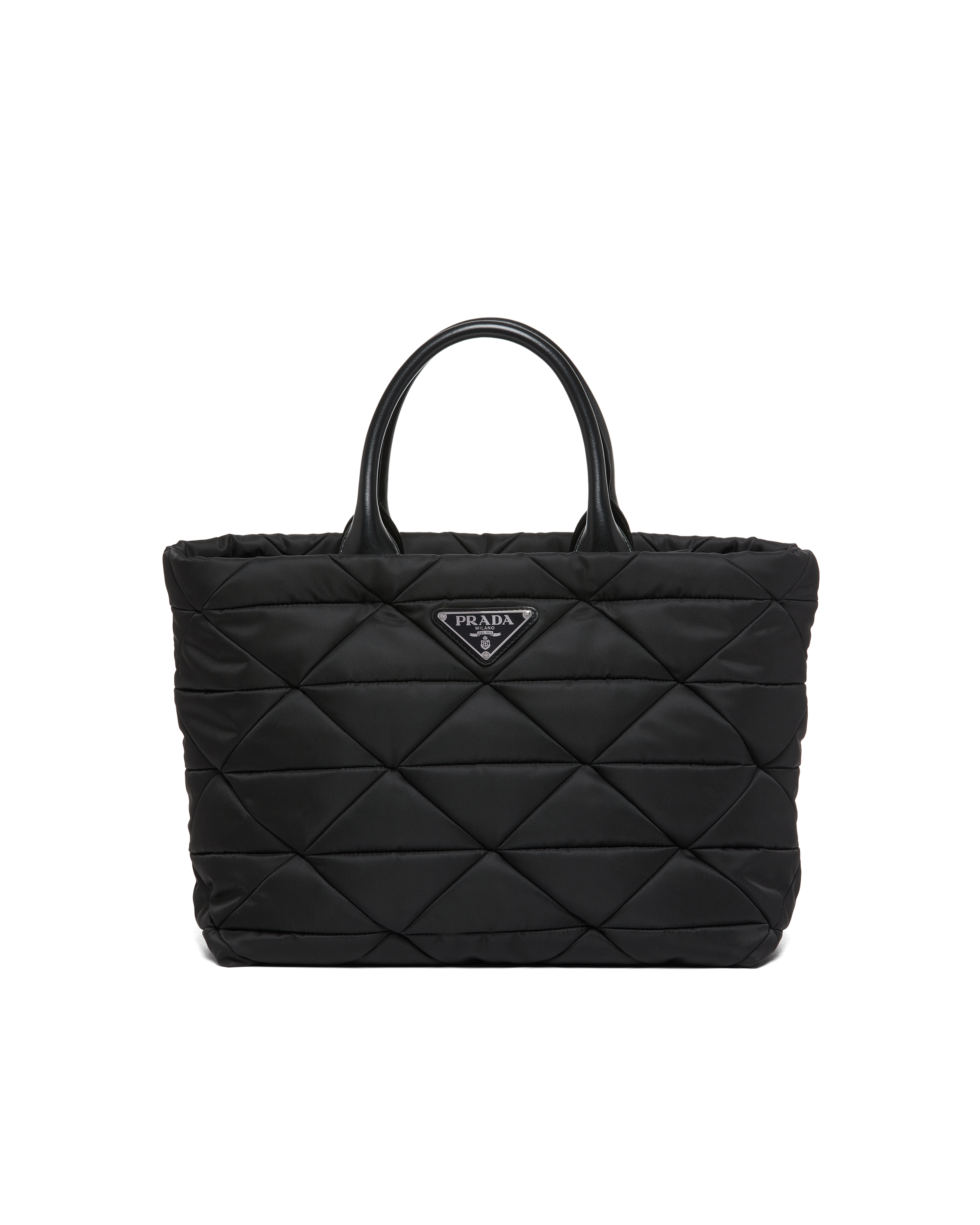 Black Medium Padded Nylon Tote PRADA