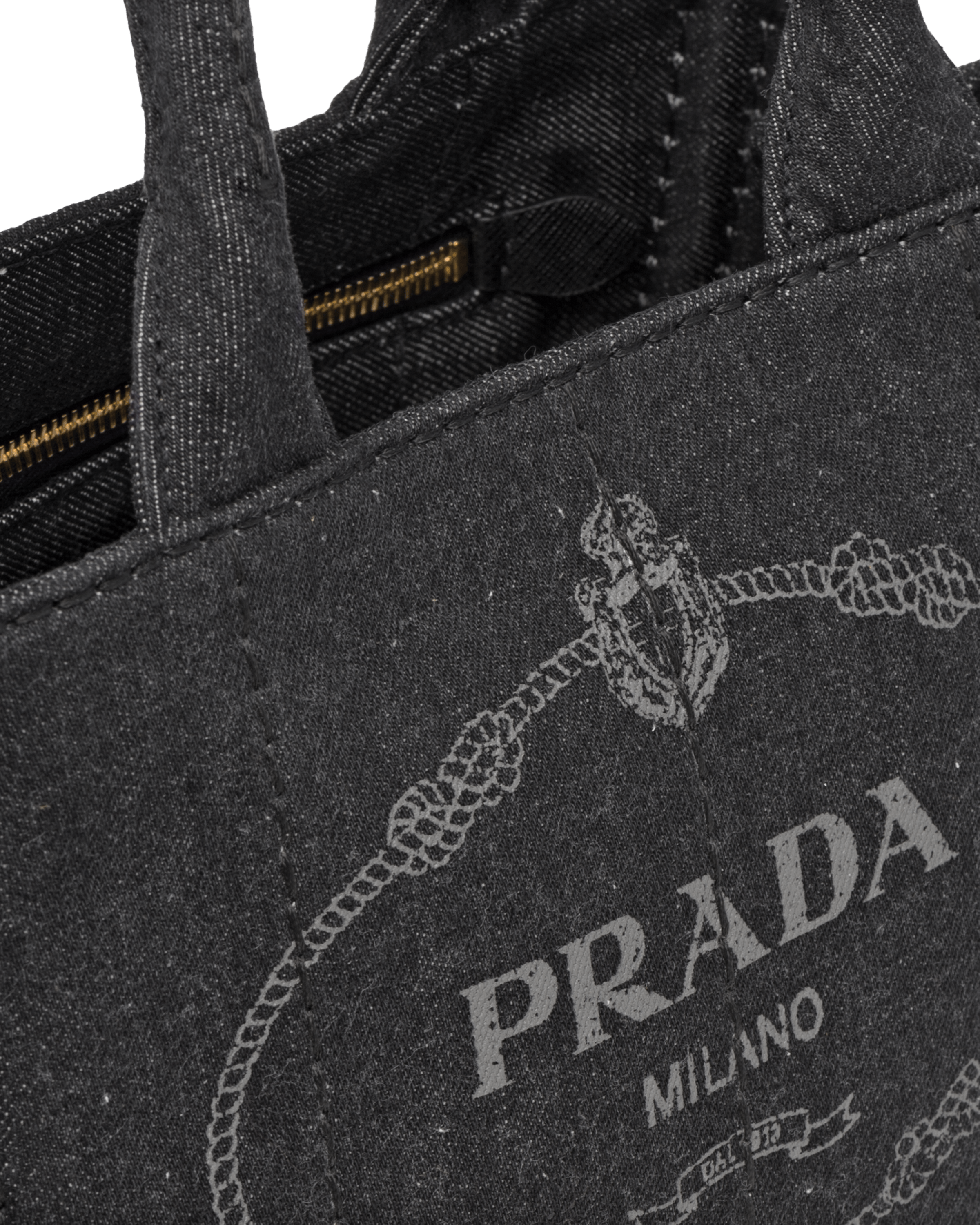 prada denim tote bag