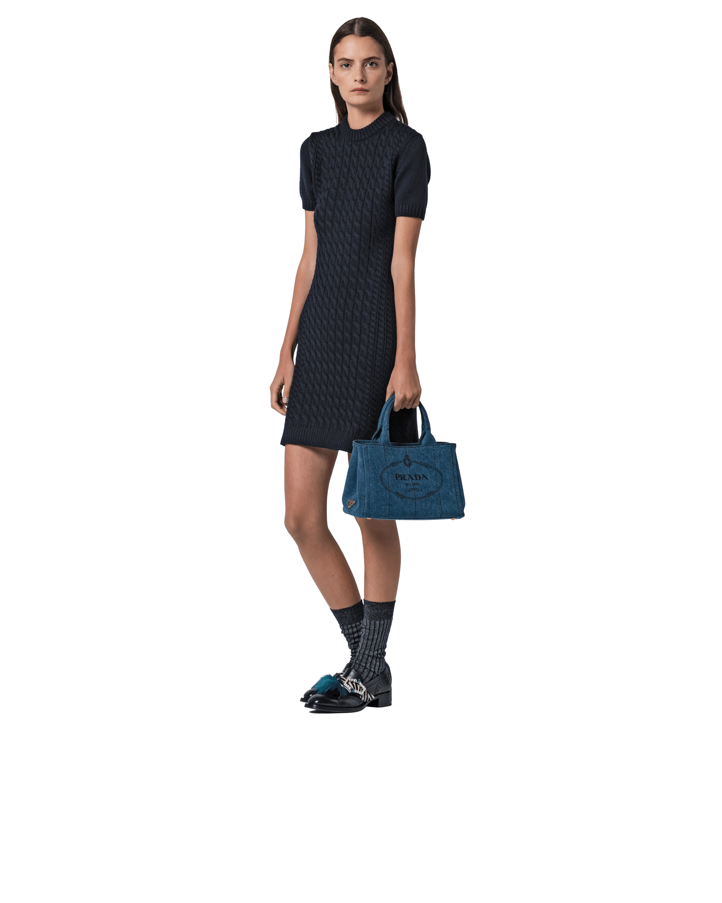 Prada tote denim clearance