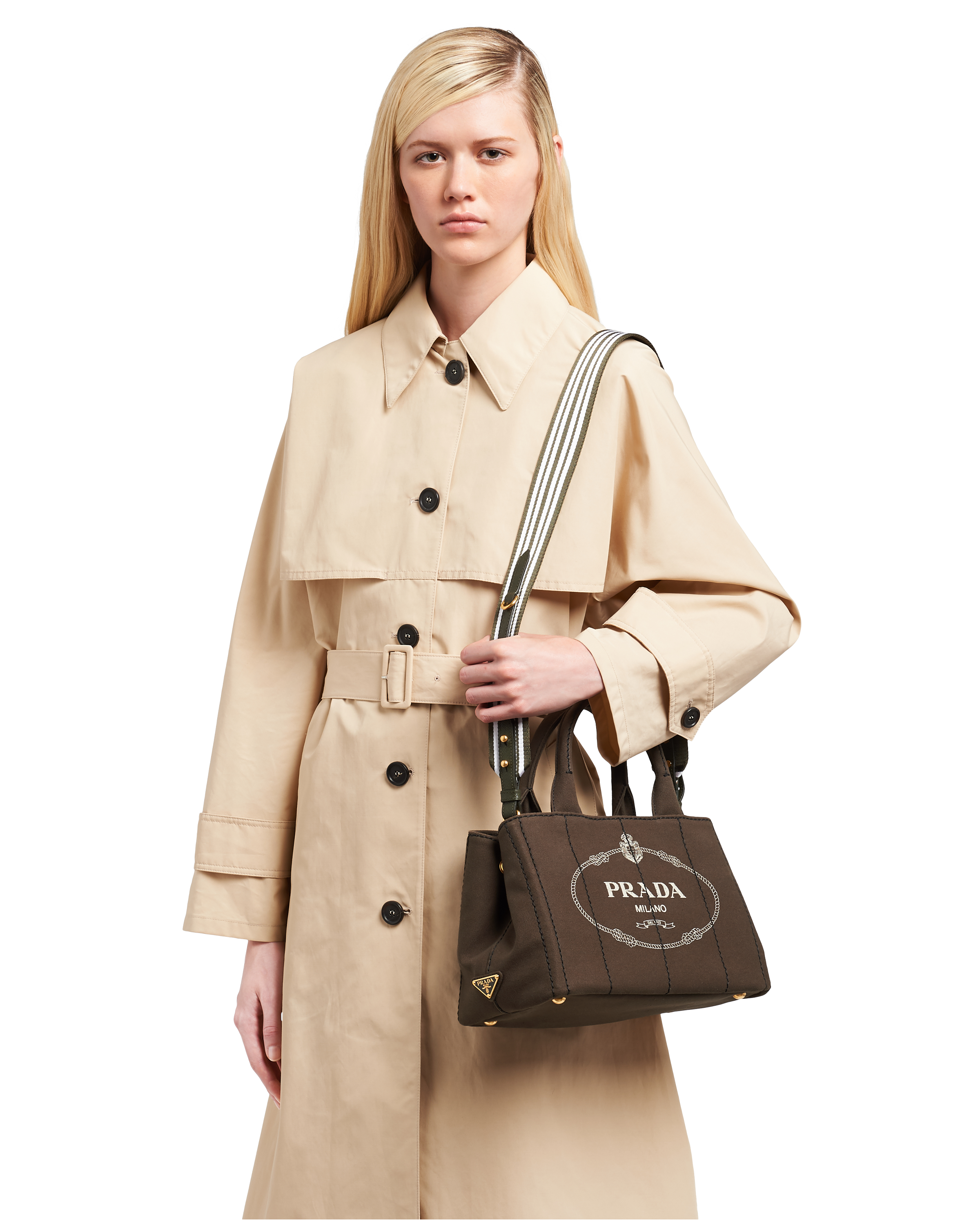 prada logo canvas tote