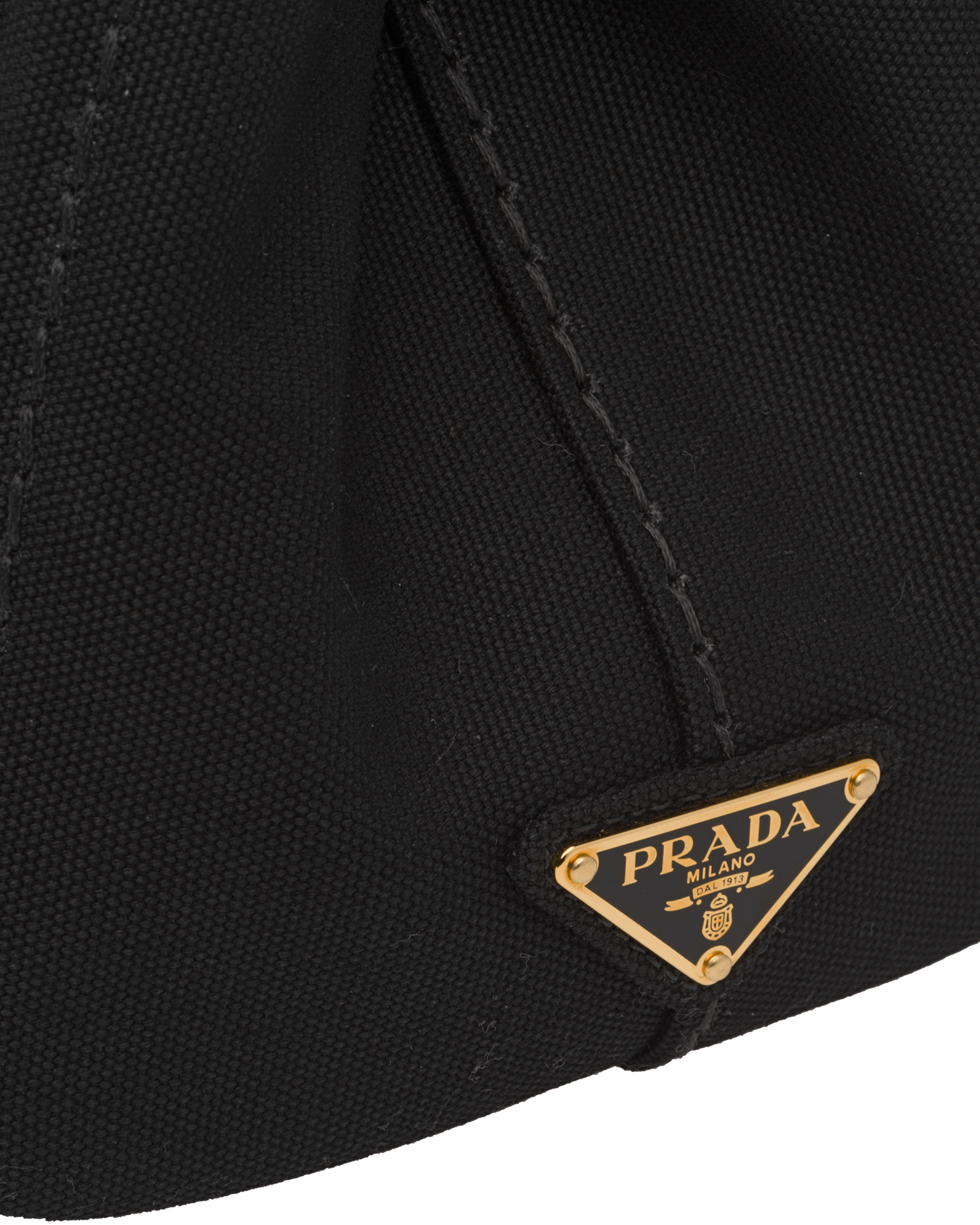 ブラック/オフホワイト カナパ ファブリック ハンドバッグ | Prada ブラック/オフホワイト カナパ ファブリック ハンドバッグ | Prada