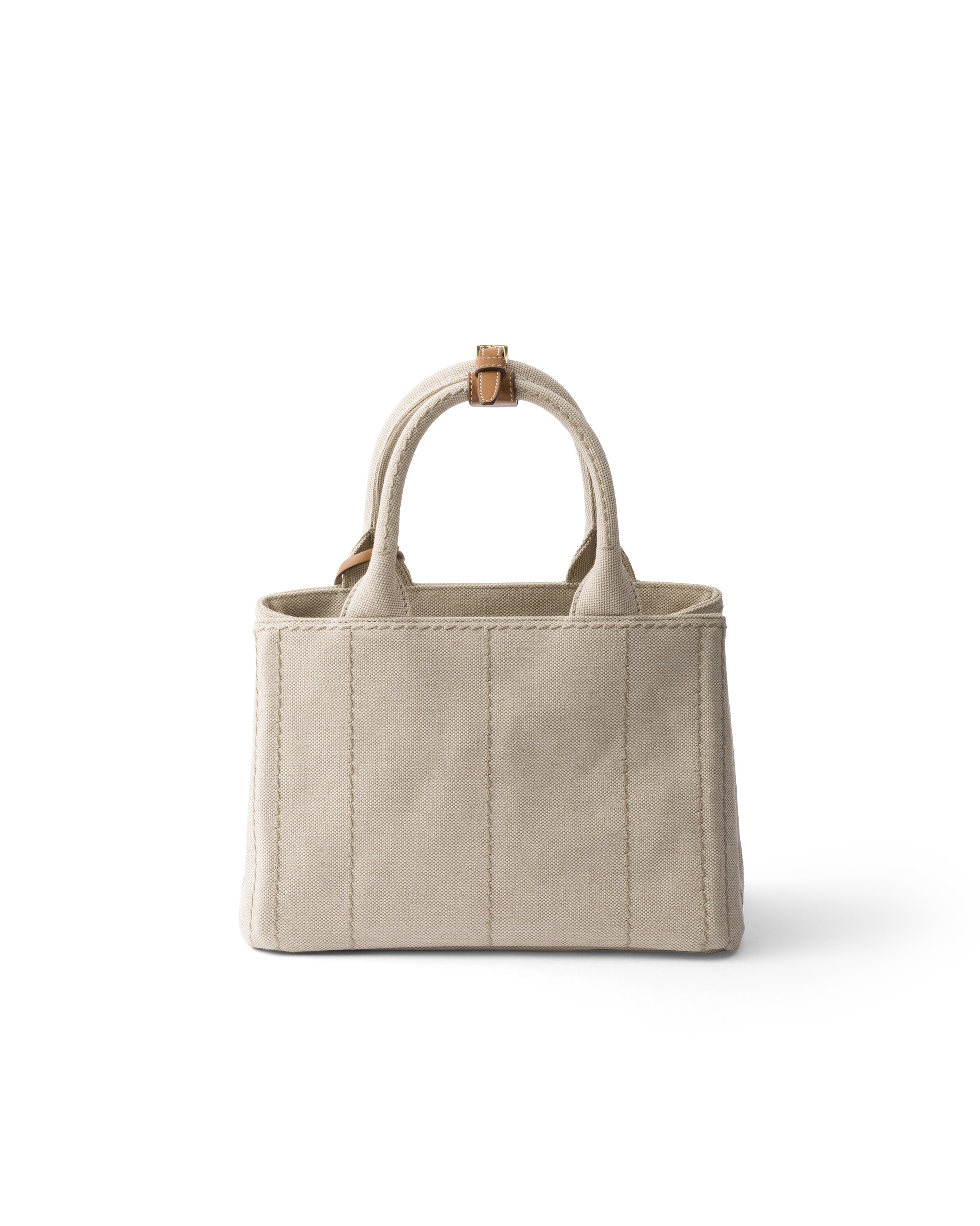 Prada Jardini Re Small Cotton Canvas Bag In Neutral