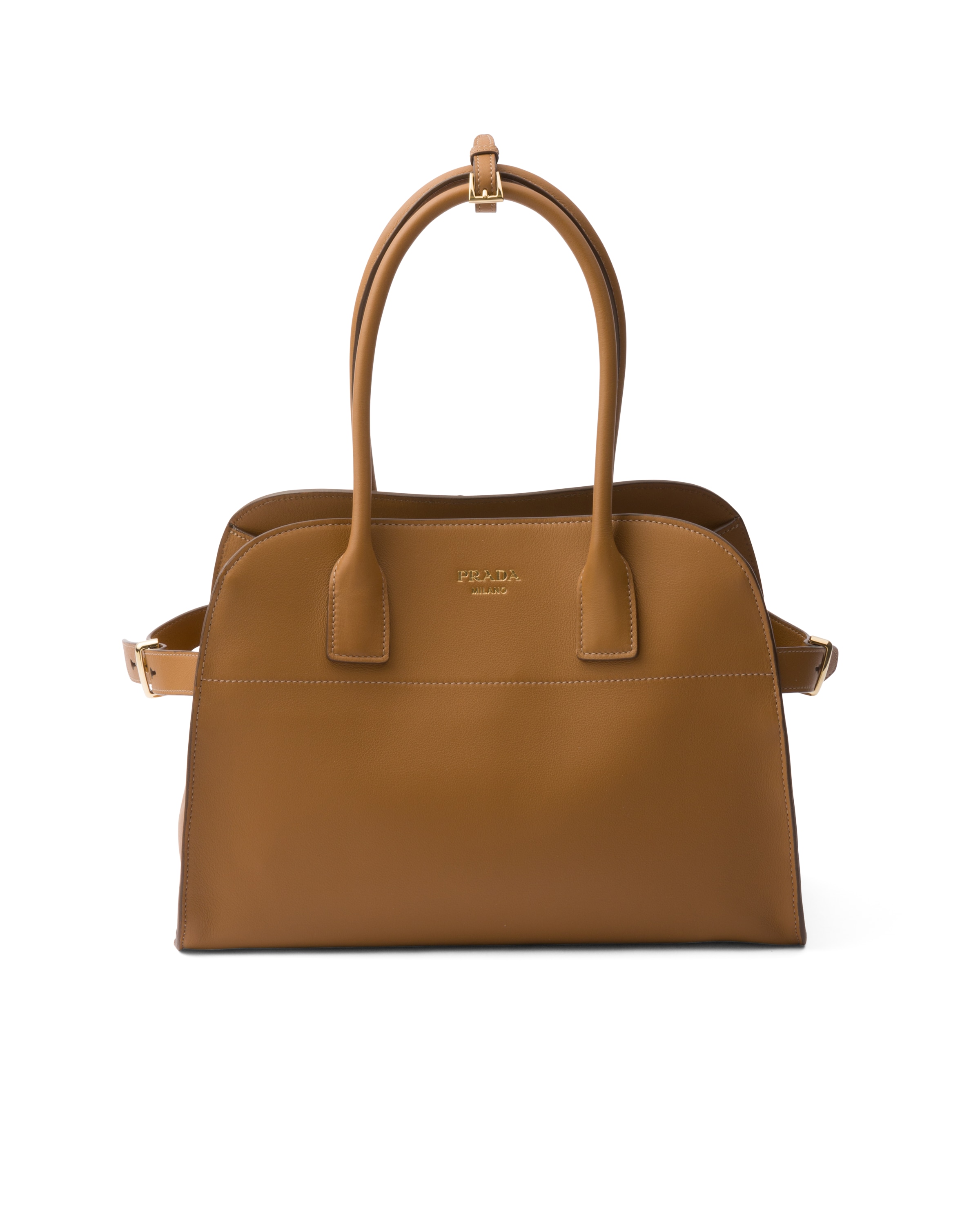 Prada Cabas En Cuir, Femme, Caramel