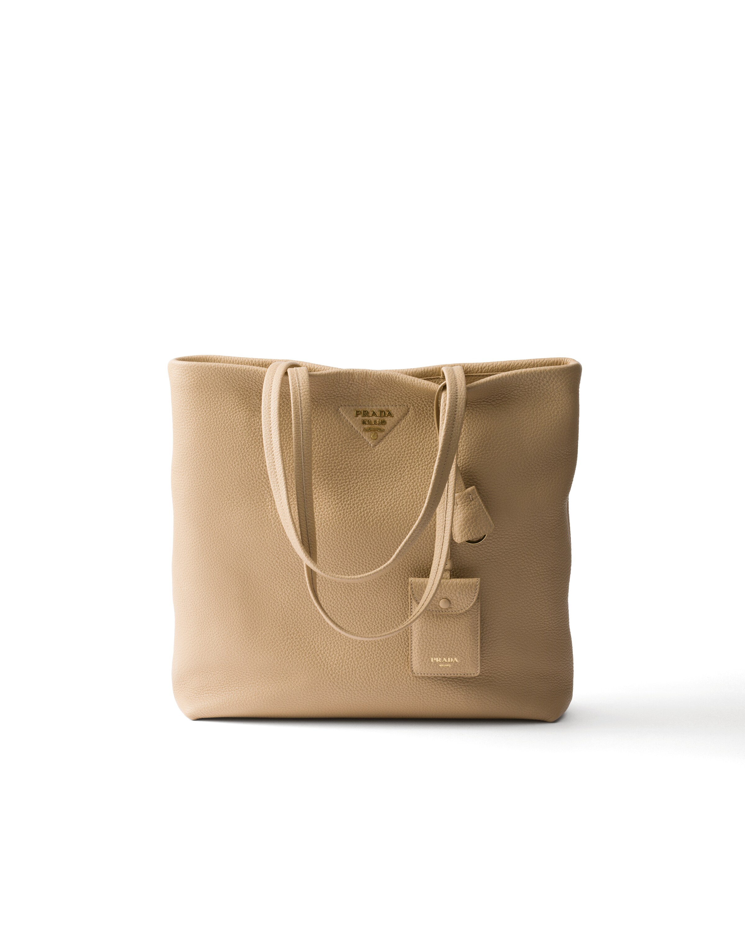 Prada Grand Cabas En Cuir, Femme, Beige Sable