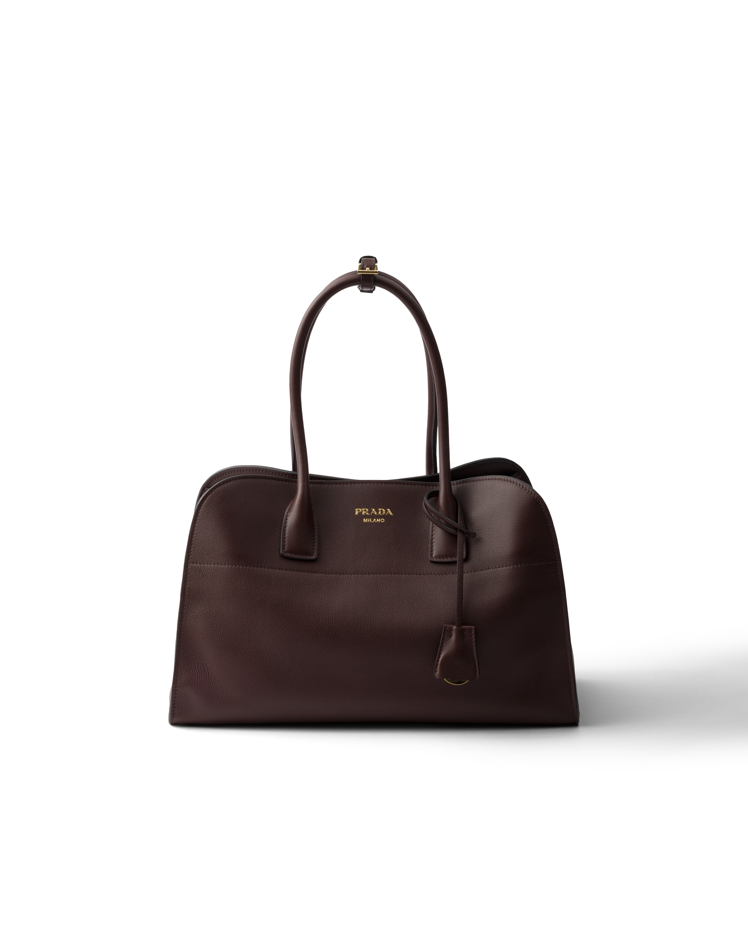 Prada Grand Cabas En Cuir, Femme, Bois De Bruyère