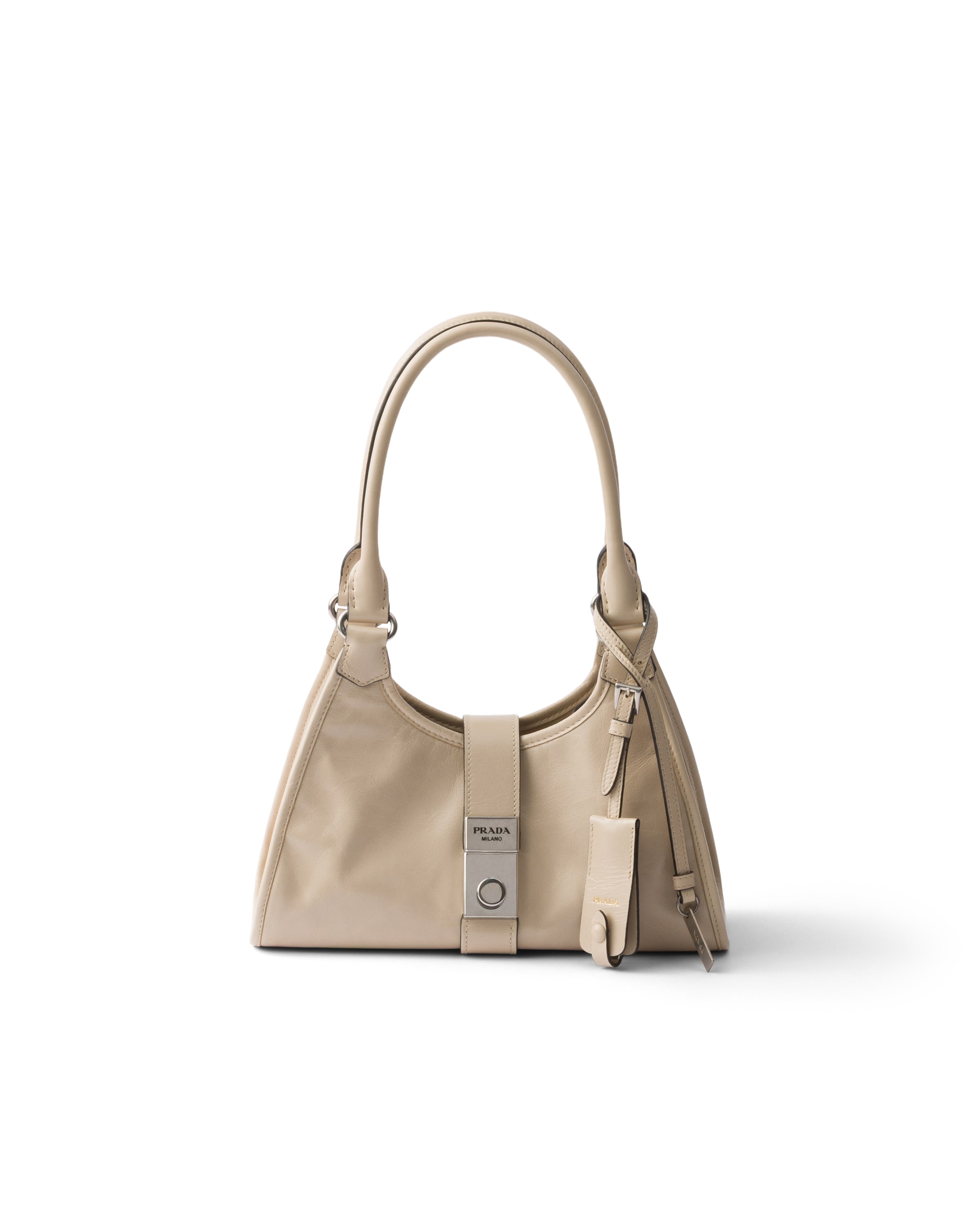 Prada Petit Cabas En Cuir, Femme, Travertin