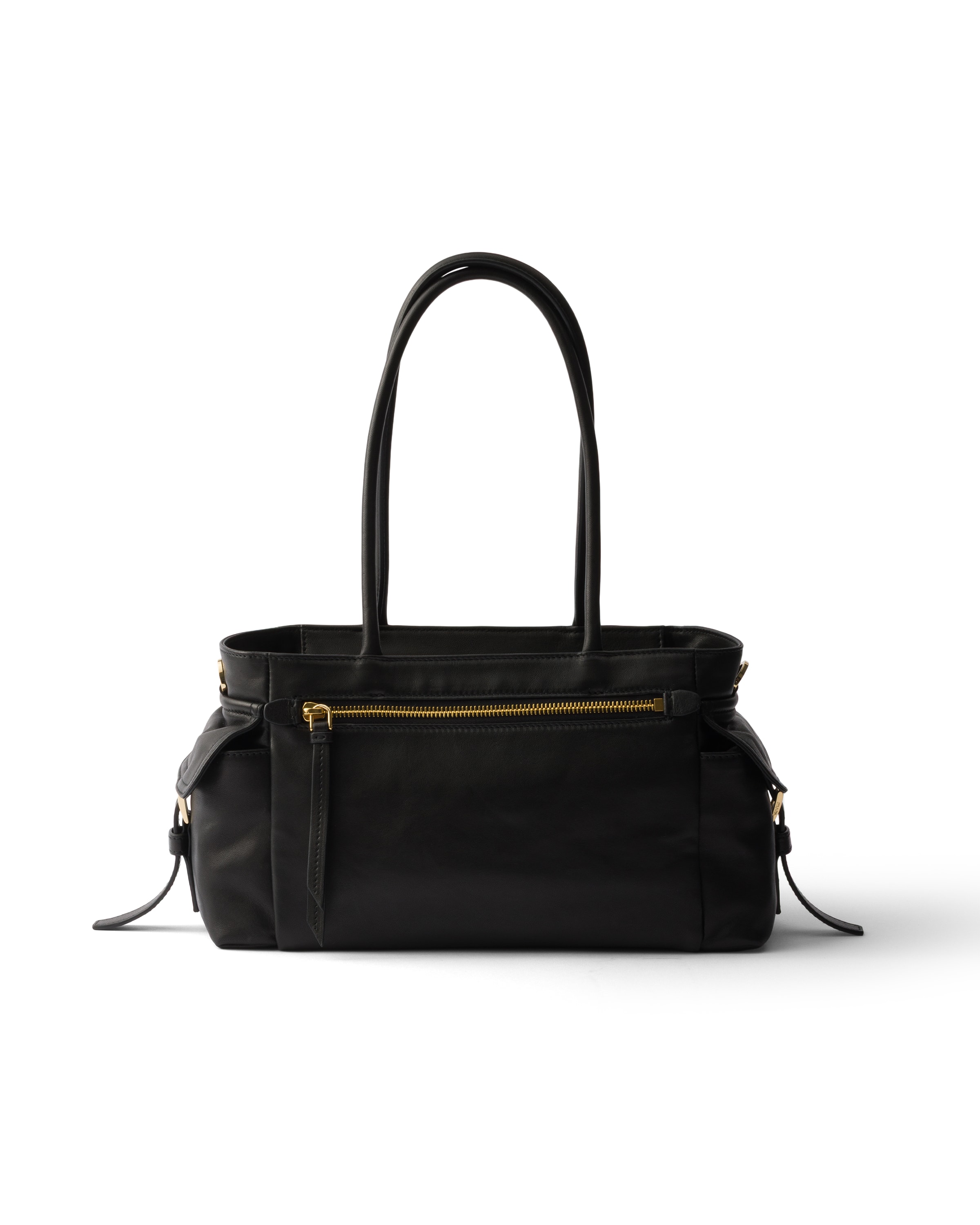Prada Medium Explore Leather Tote Bag In Black