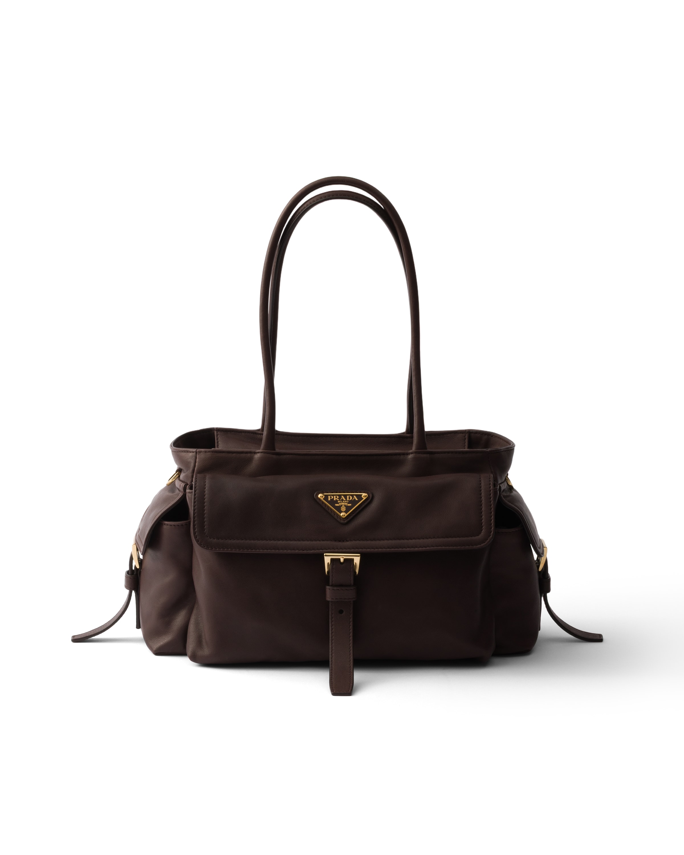 Prada Explore Medium Nappa Leather Tote Bag In Brown
