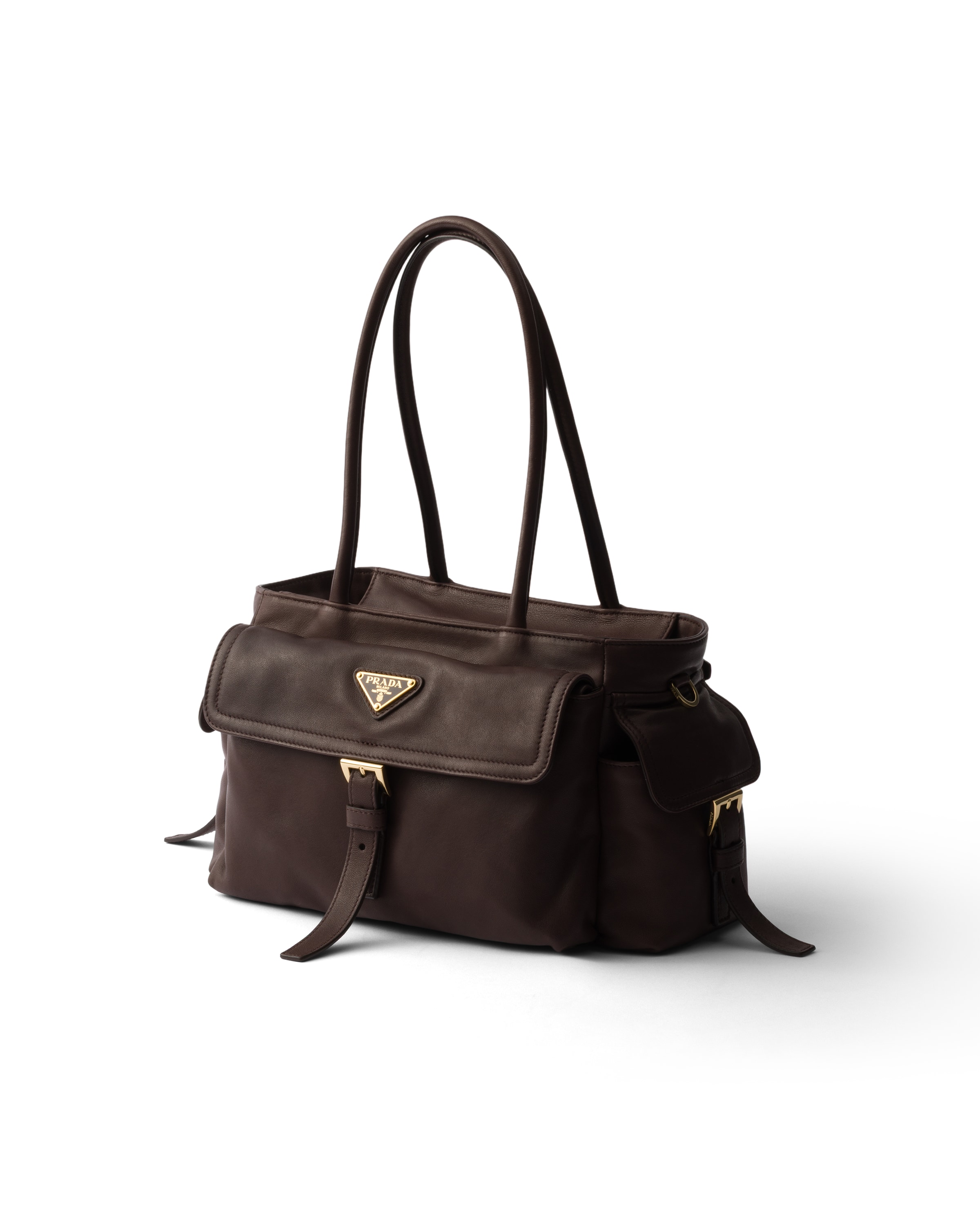 Prada Explore Medium Nappa Leather Tote Bag In Brown