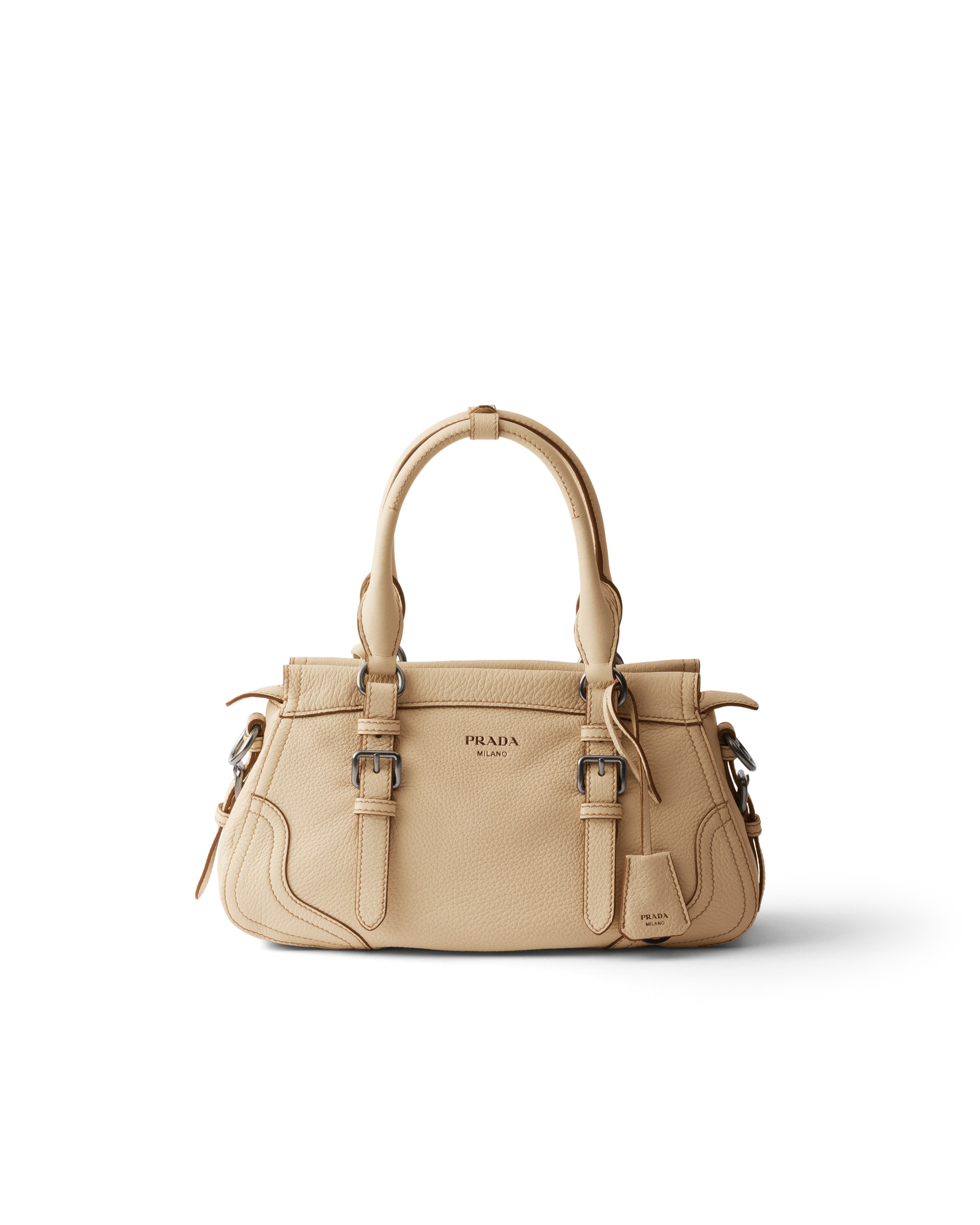 Prada Grand Cabas En Cuir, Femme, Beige Sable