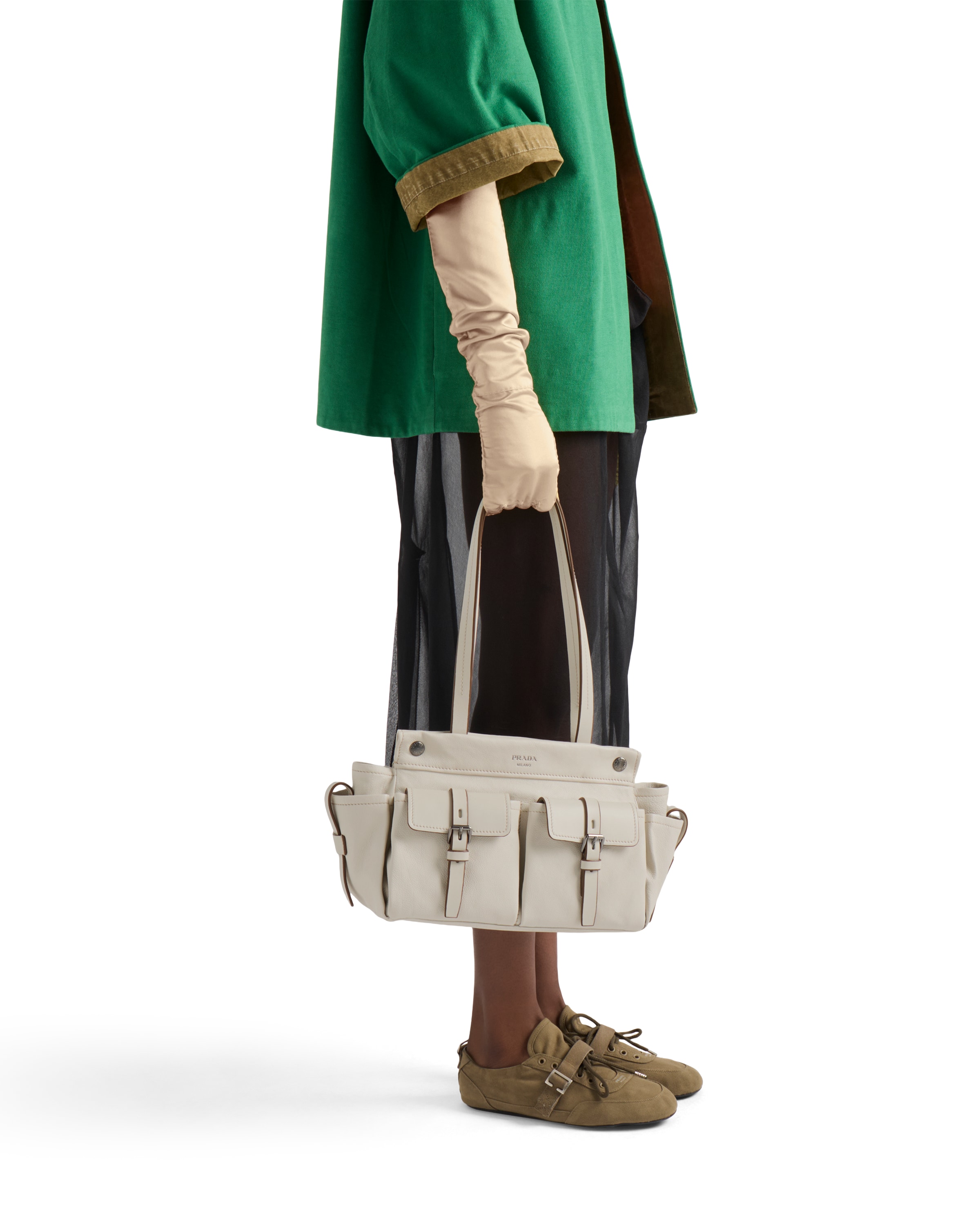 Prada Route Medium Leather Tote Bag