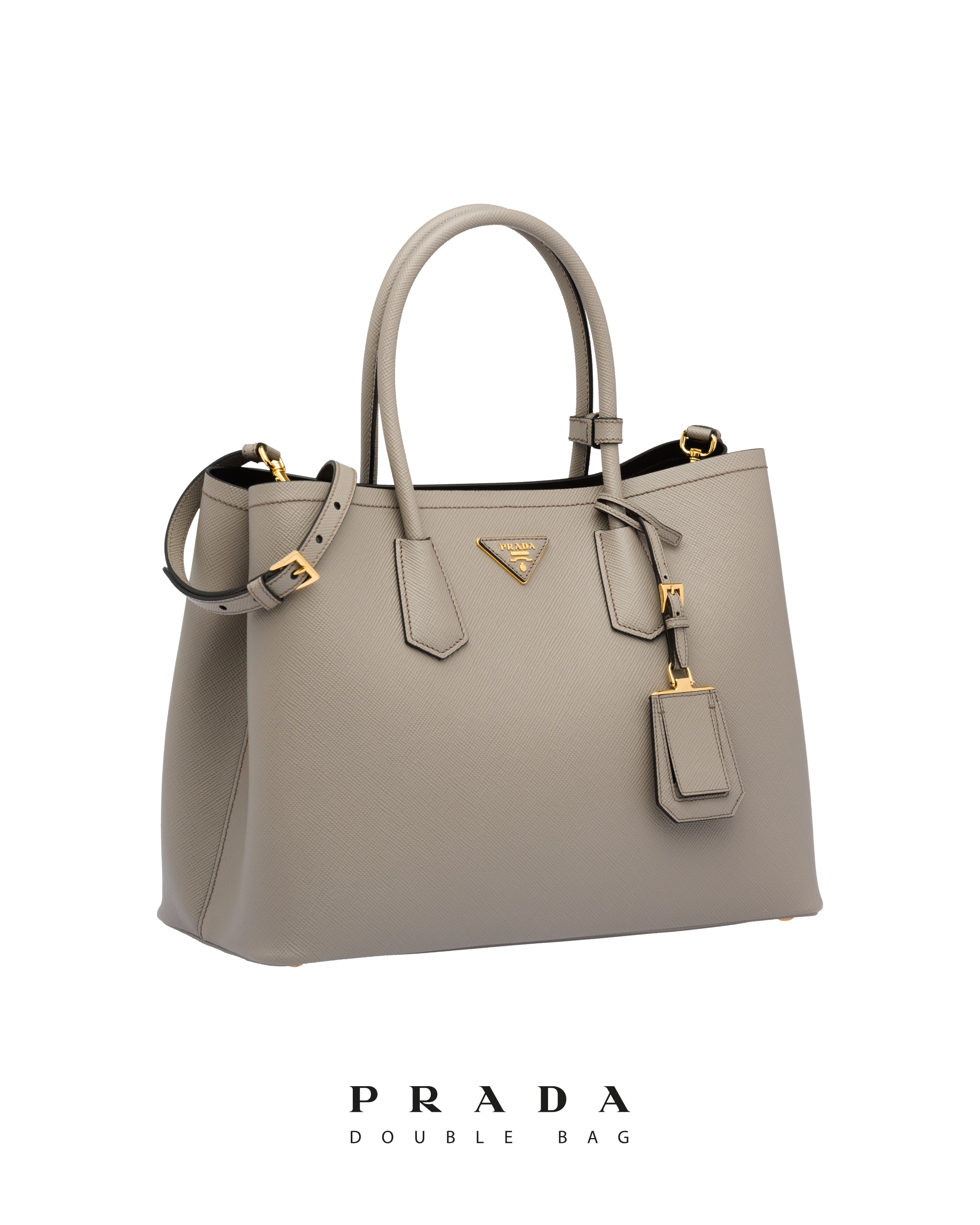 Medium Saffiano Leather Double Prada Bag Prada