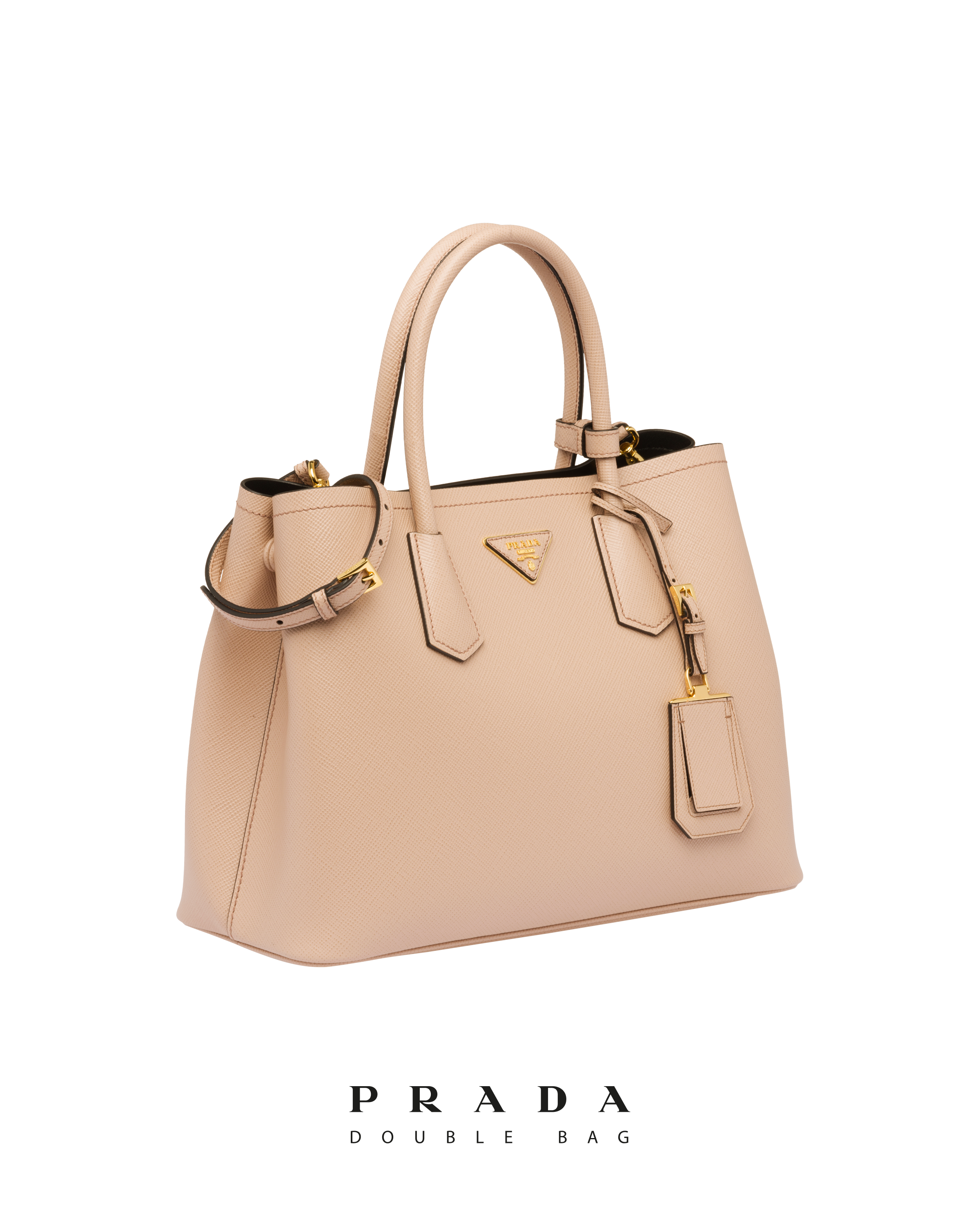 Prada saffiano double zip new arrivals medium