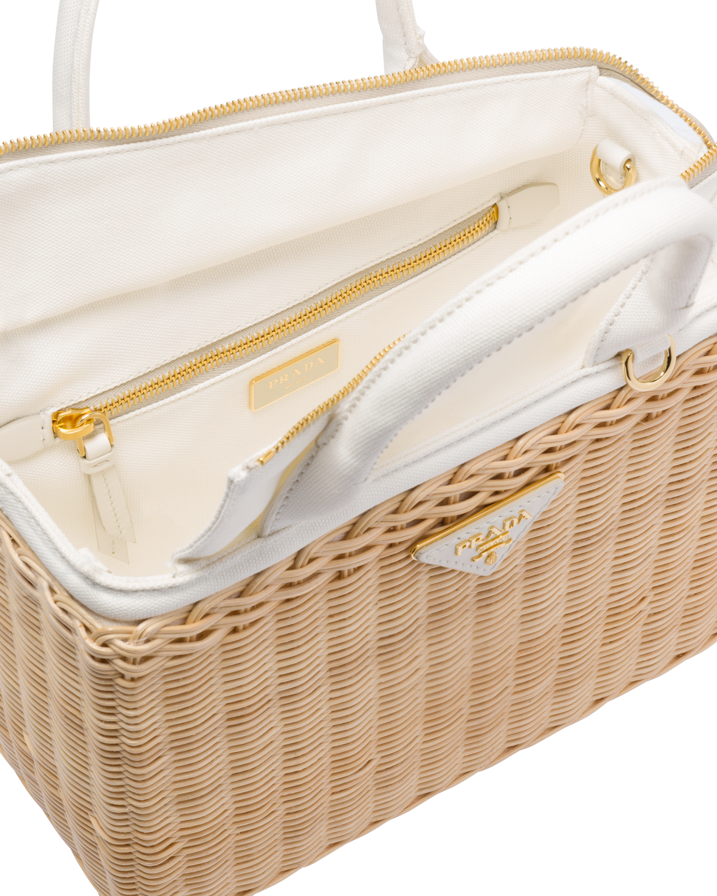 prada white wicker bag