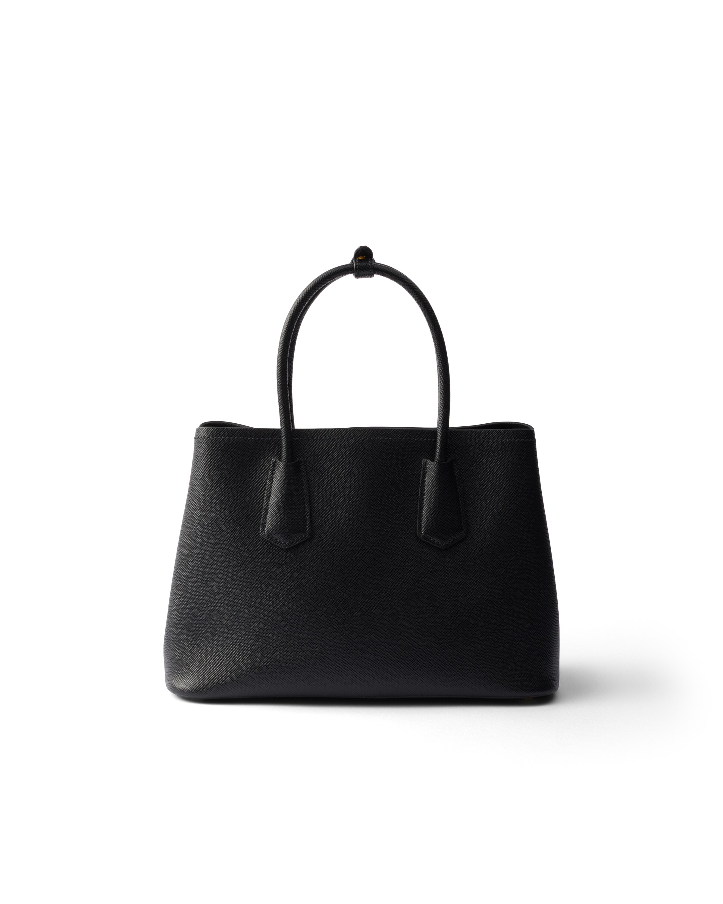 Prada Double Medium Saffiano Leather Bag In Black