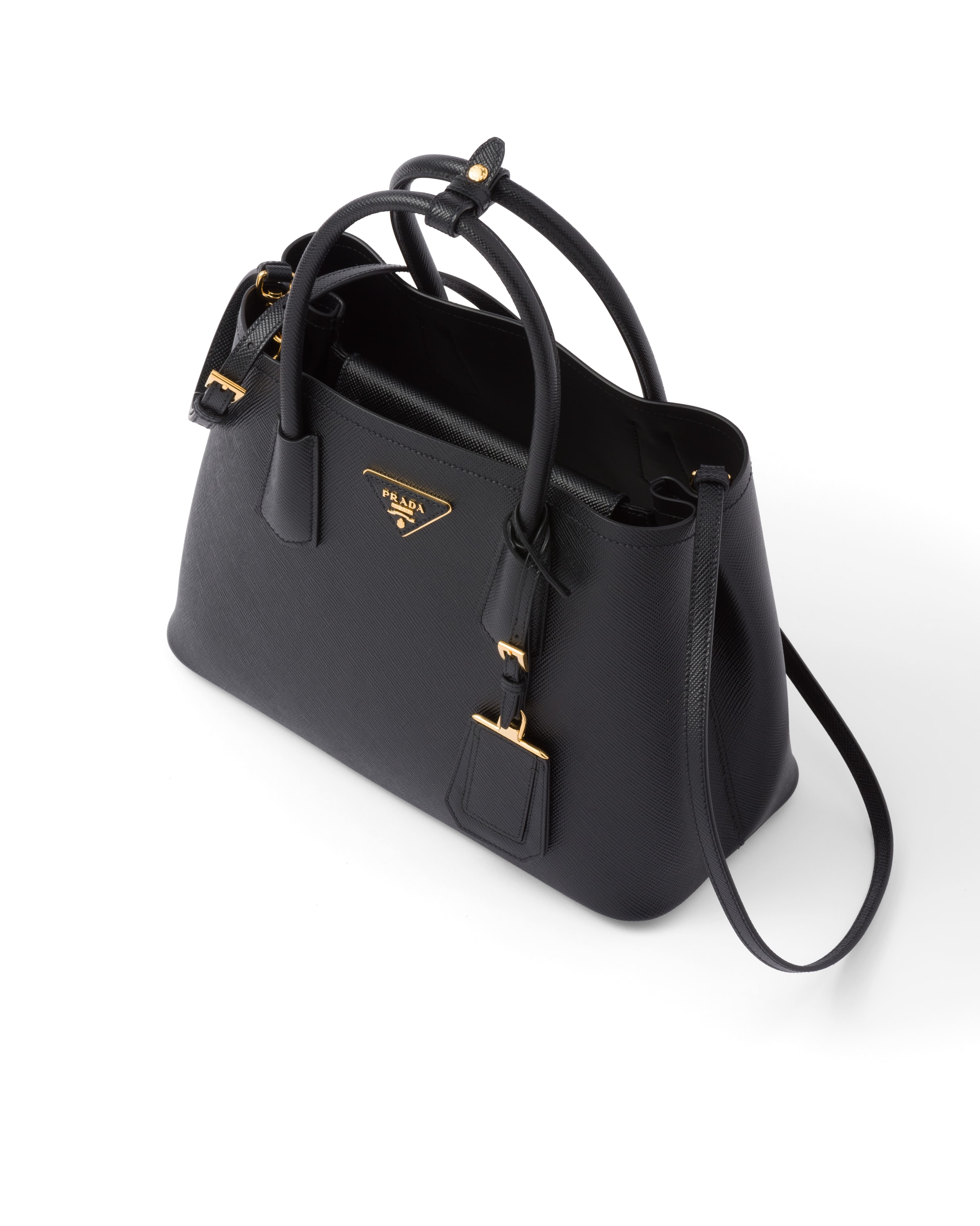 Prada Galleria Medium Saffiano Leather Bag In Black