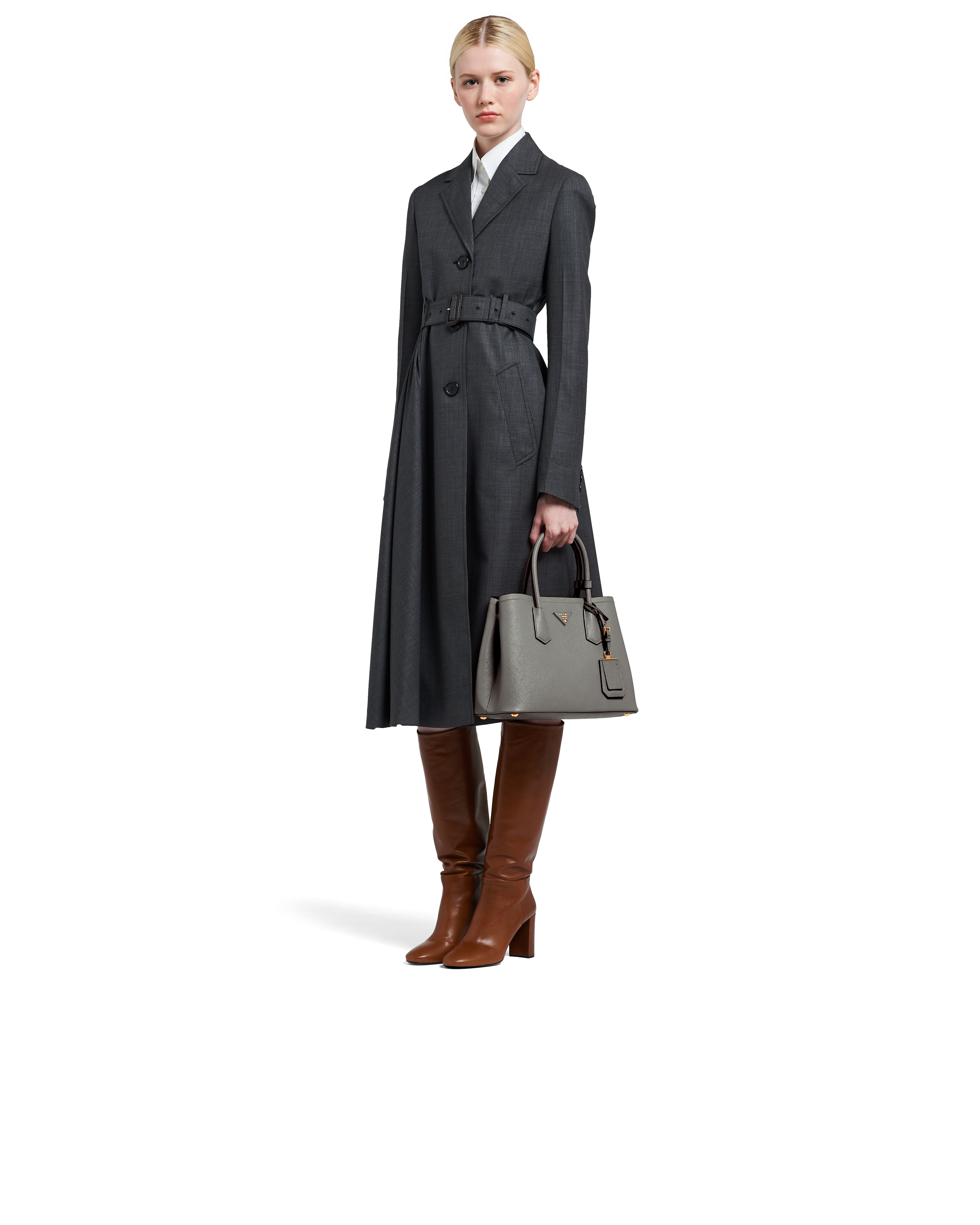Small Saffiano Leather Double Prada Bag