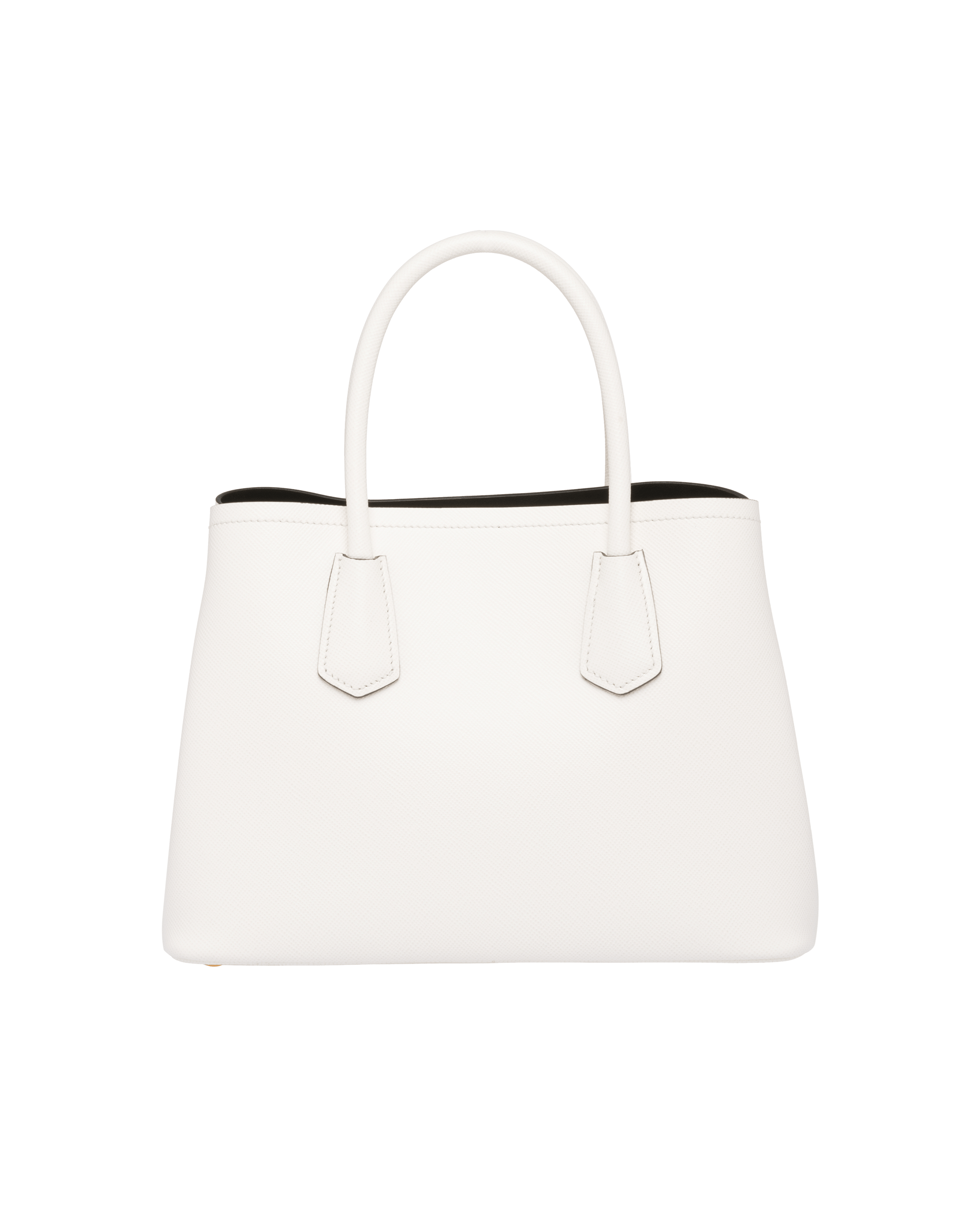 White/black Small Saffiano Leather Double Prada Bag | Prada