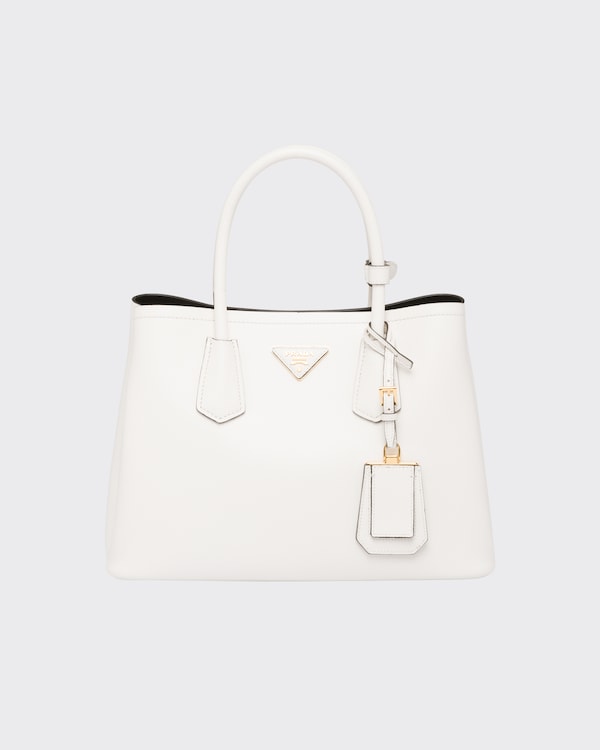 ライトグレー ラージ レザー トートバッグ | PRADA