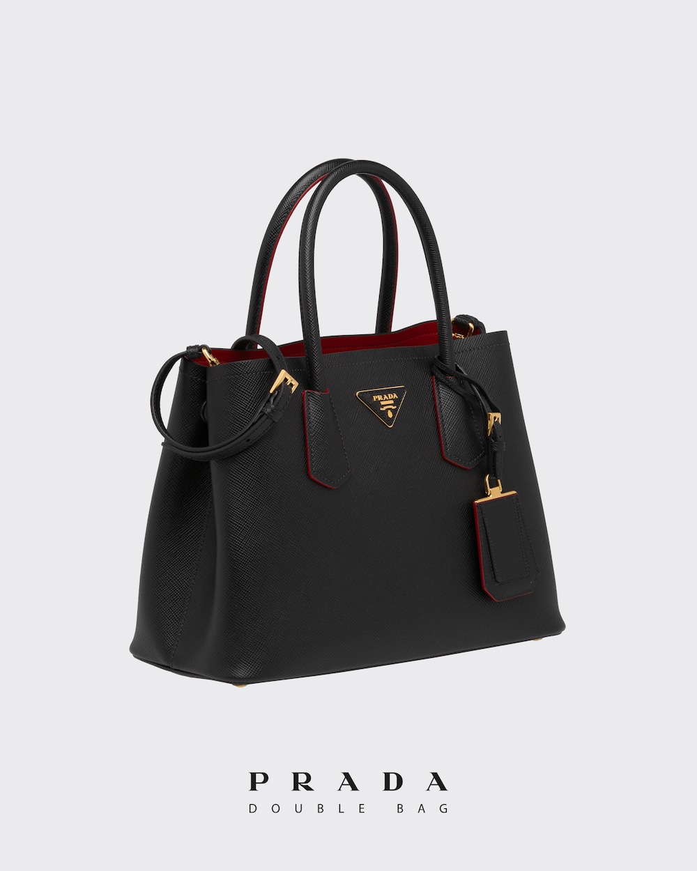 Small Saffiano Leather Double Prada Bag