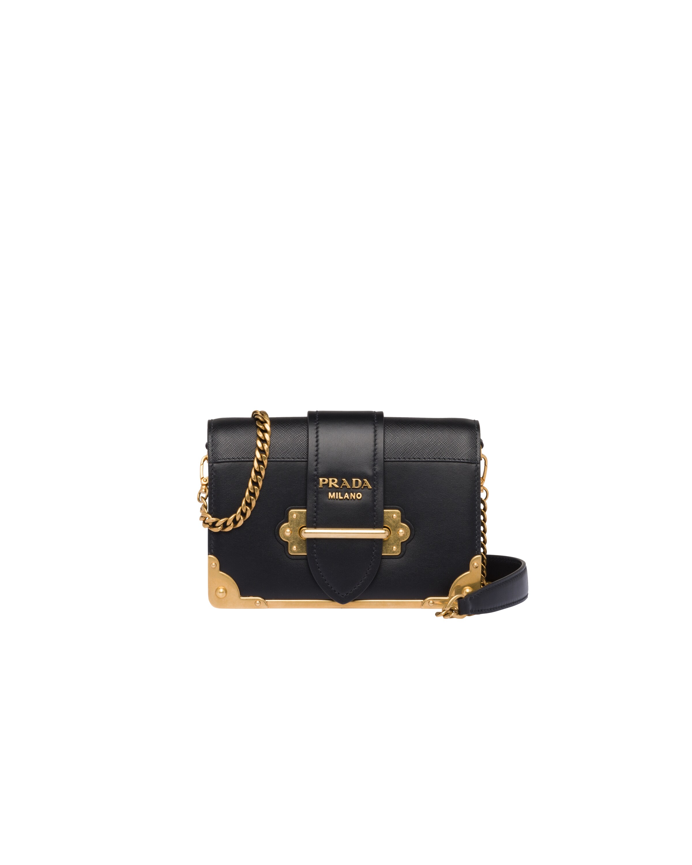 Black Leather Prada Cahier Bag | Prada