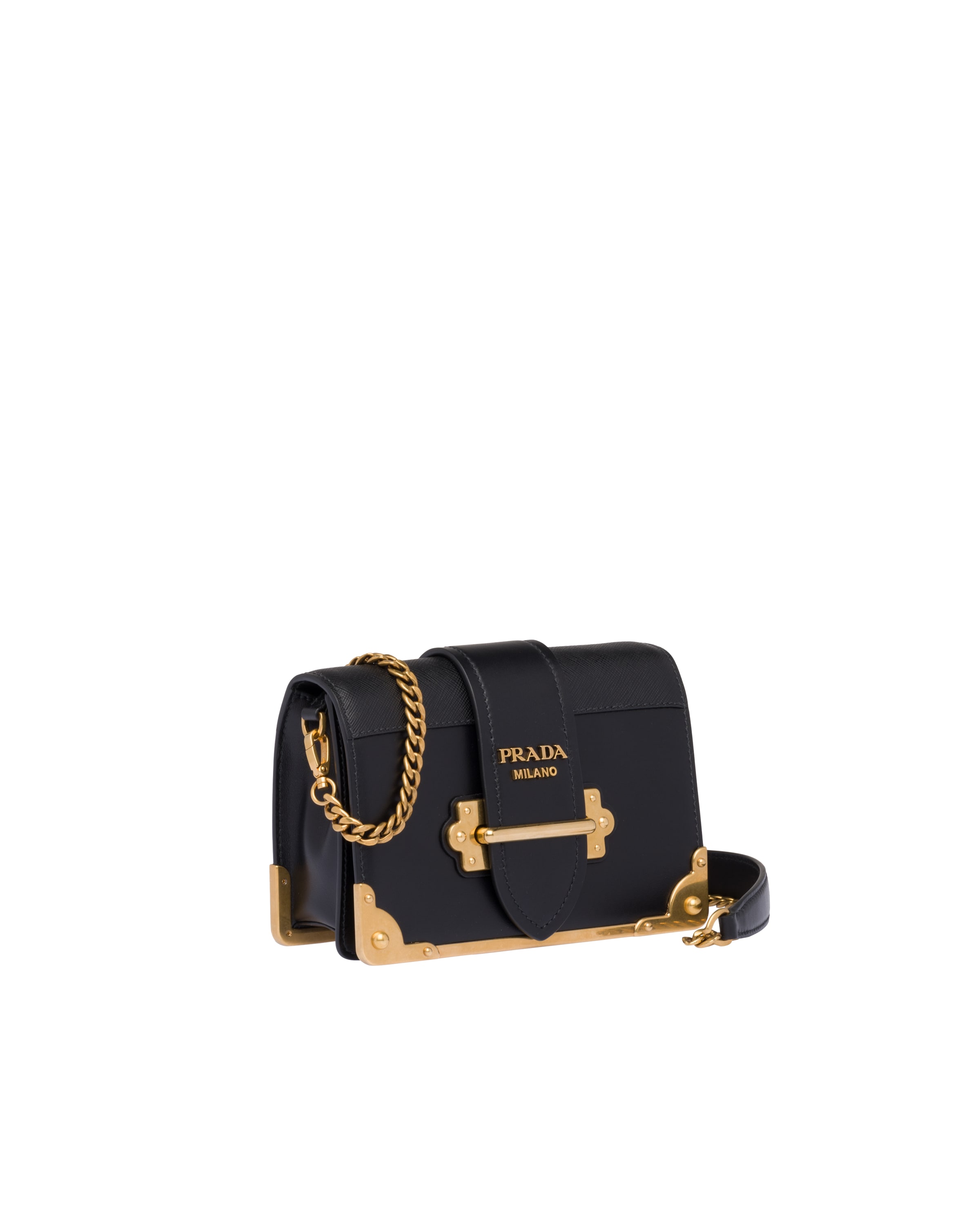 Black Leather Prada Cahier Bag | Prada