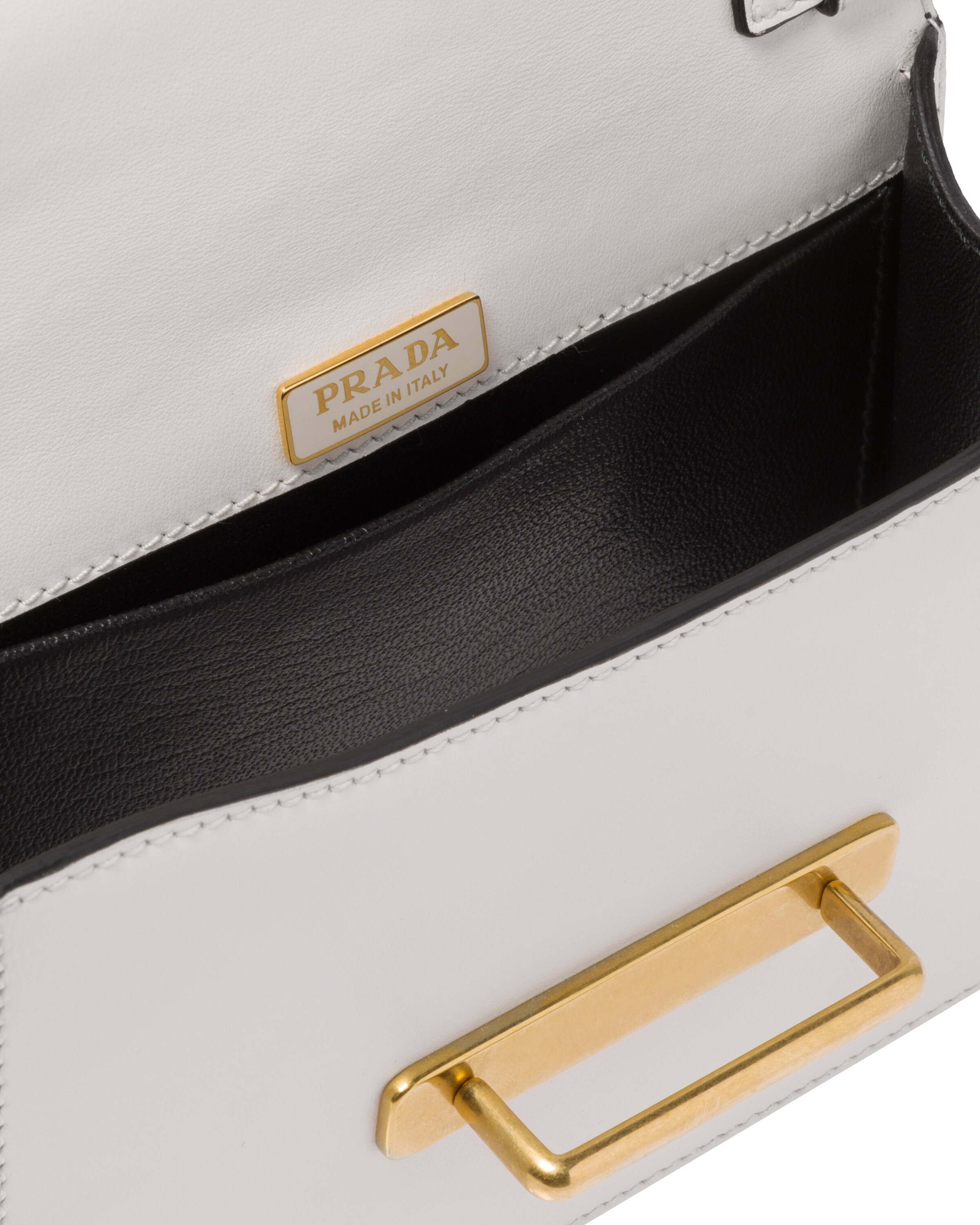 White/black Leather Prada Cahier Bag | Prada