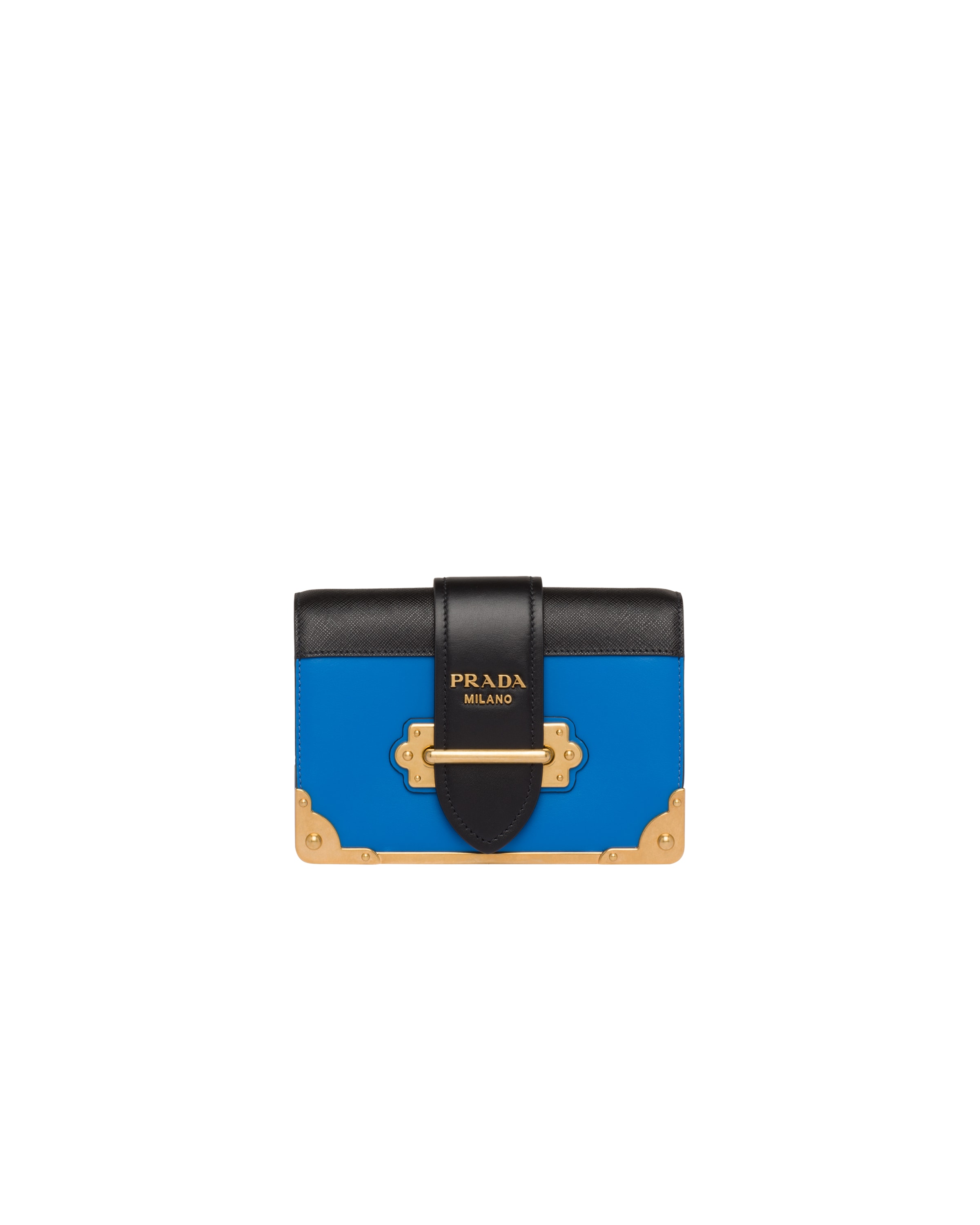 Sea Blue/black Leather Prada Cahier Bag | Prada