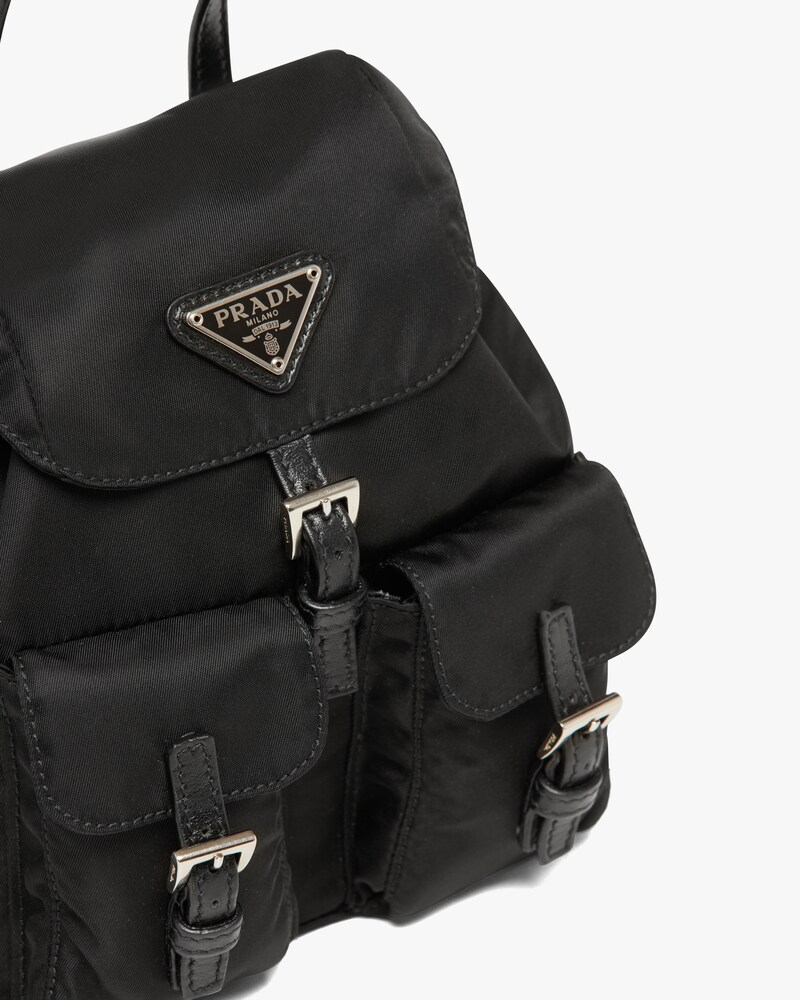 black nylon mini backpack
