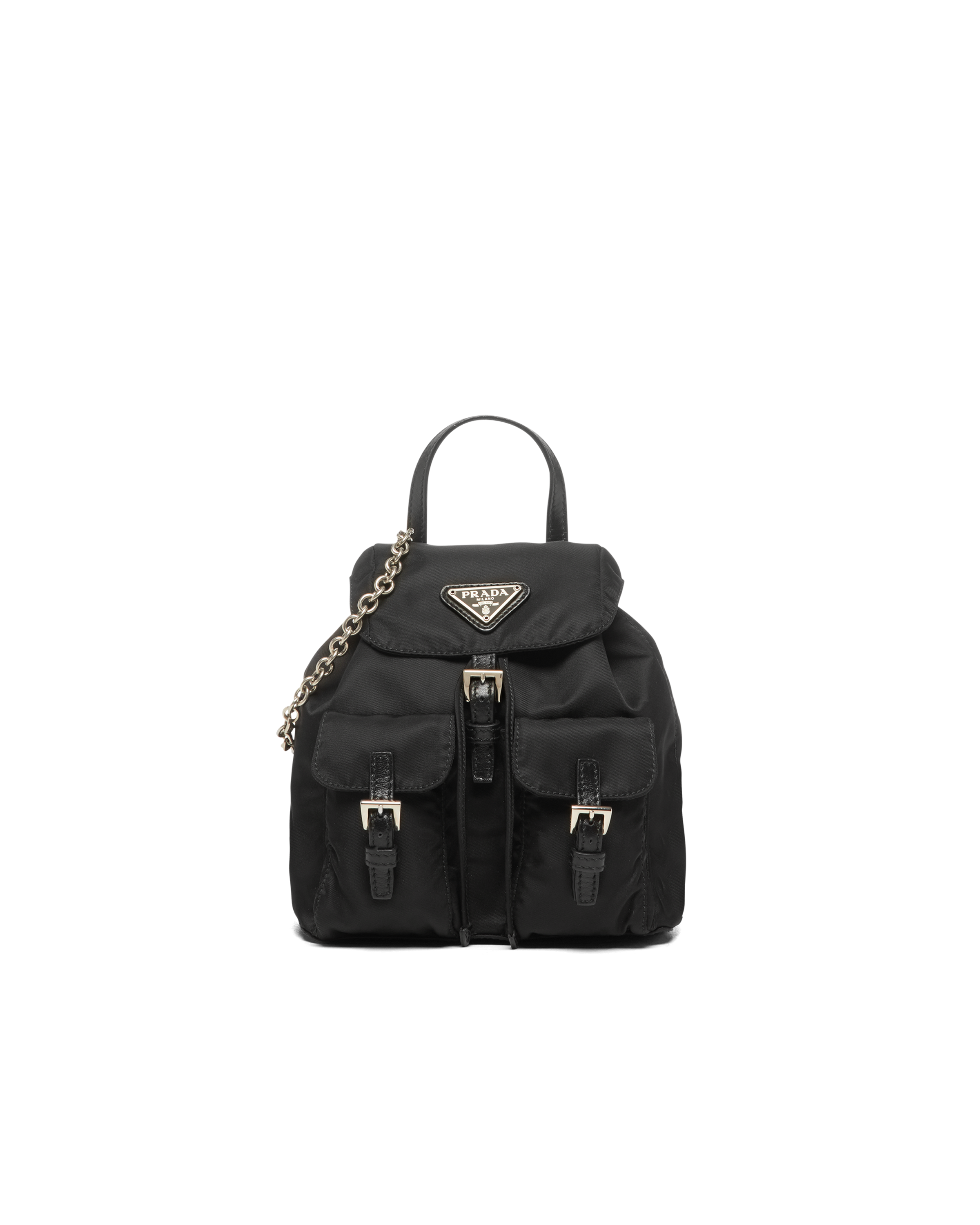 Prada Odette Saffiano Lux Nero Black Mini Backpack