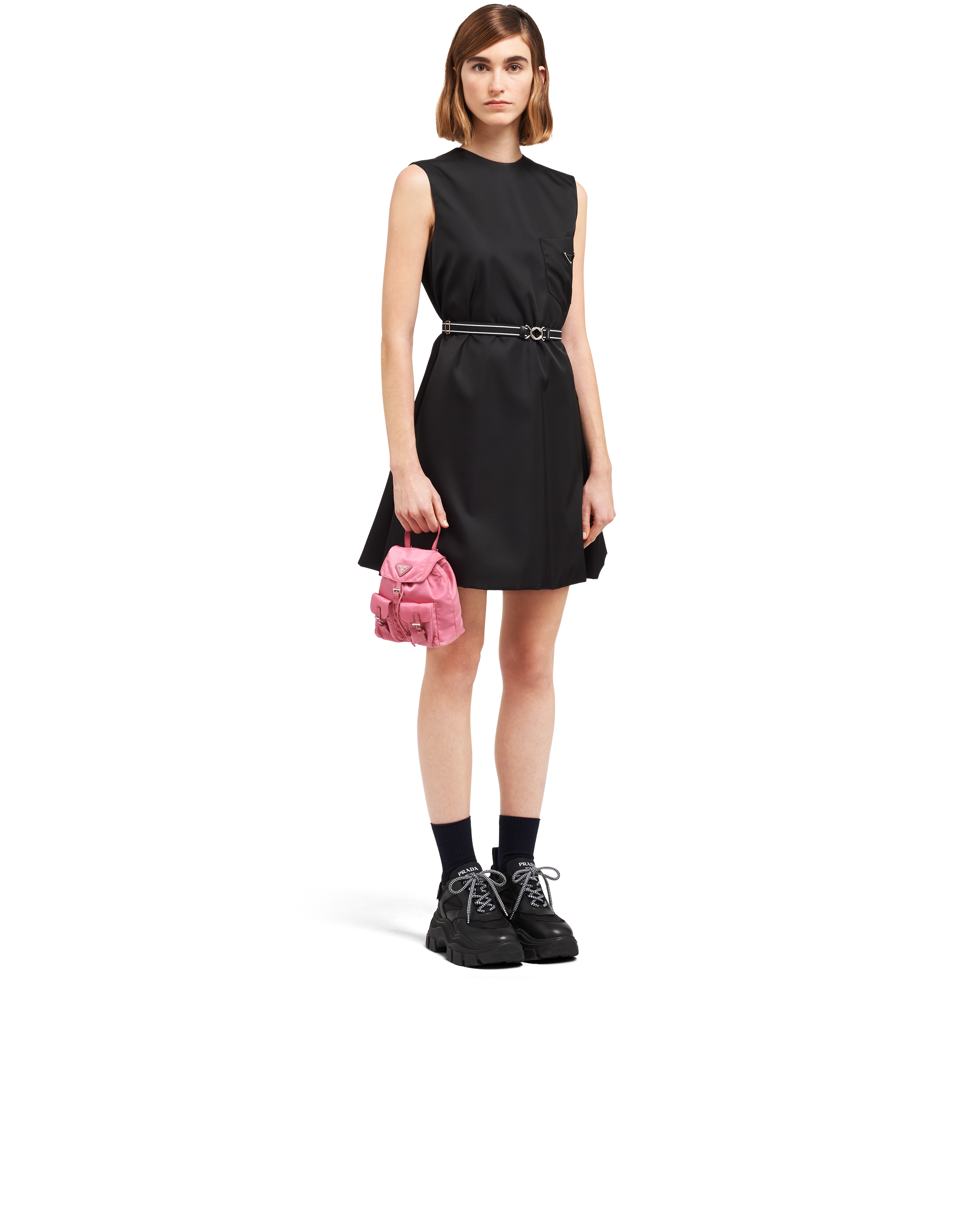 pink prada nylon backpack