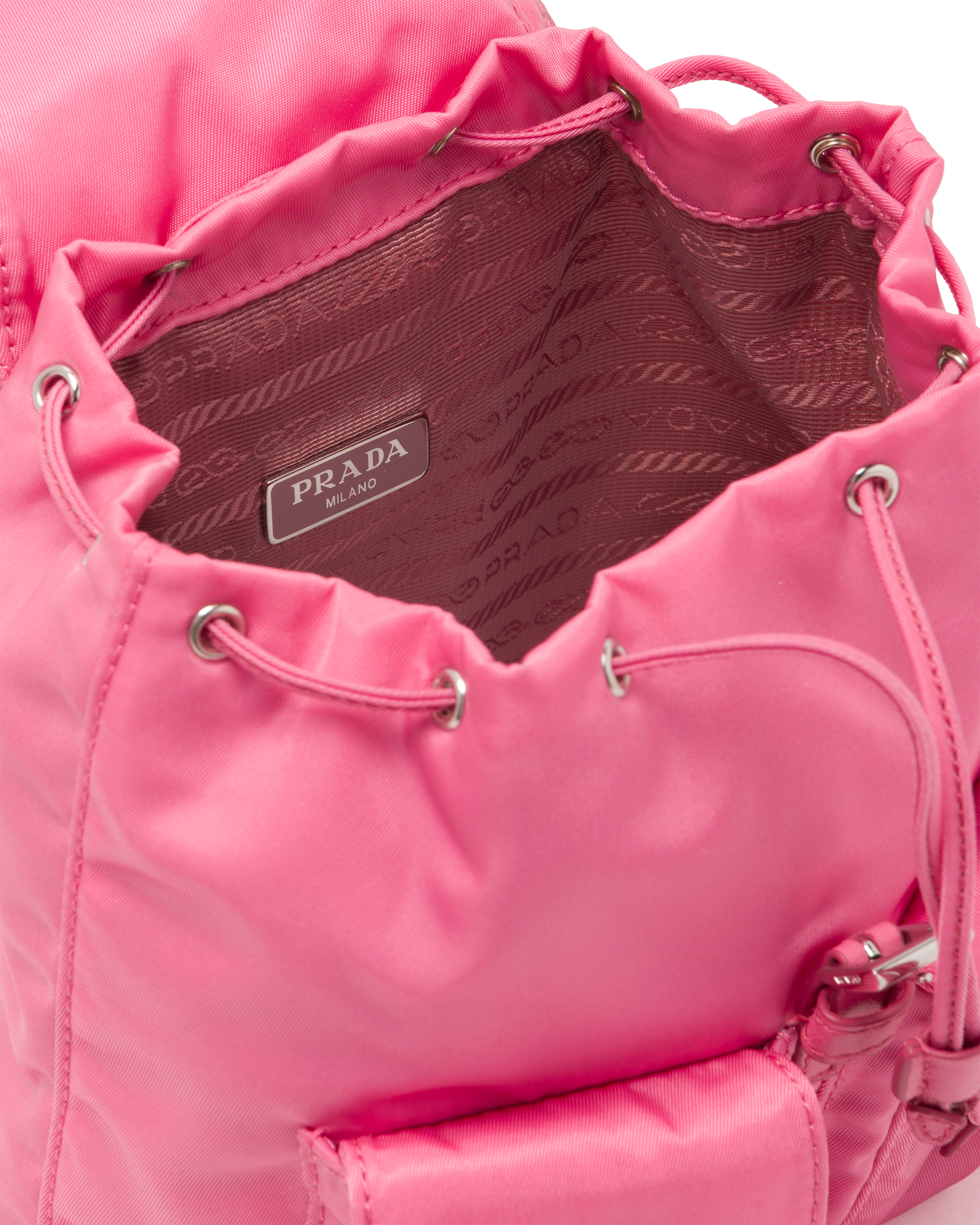 pink prada nylon backpack
