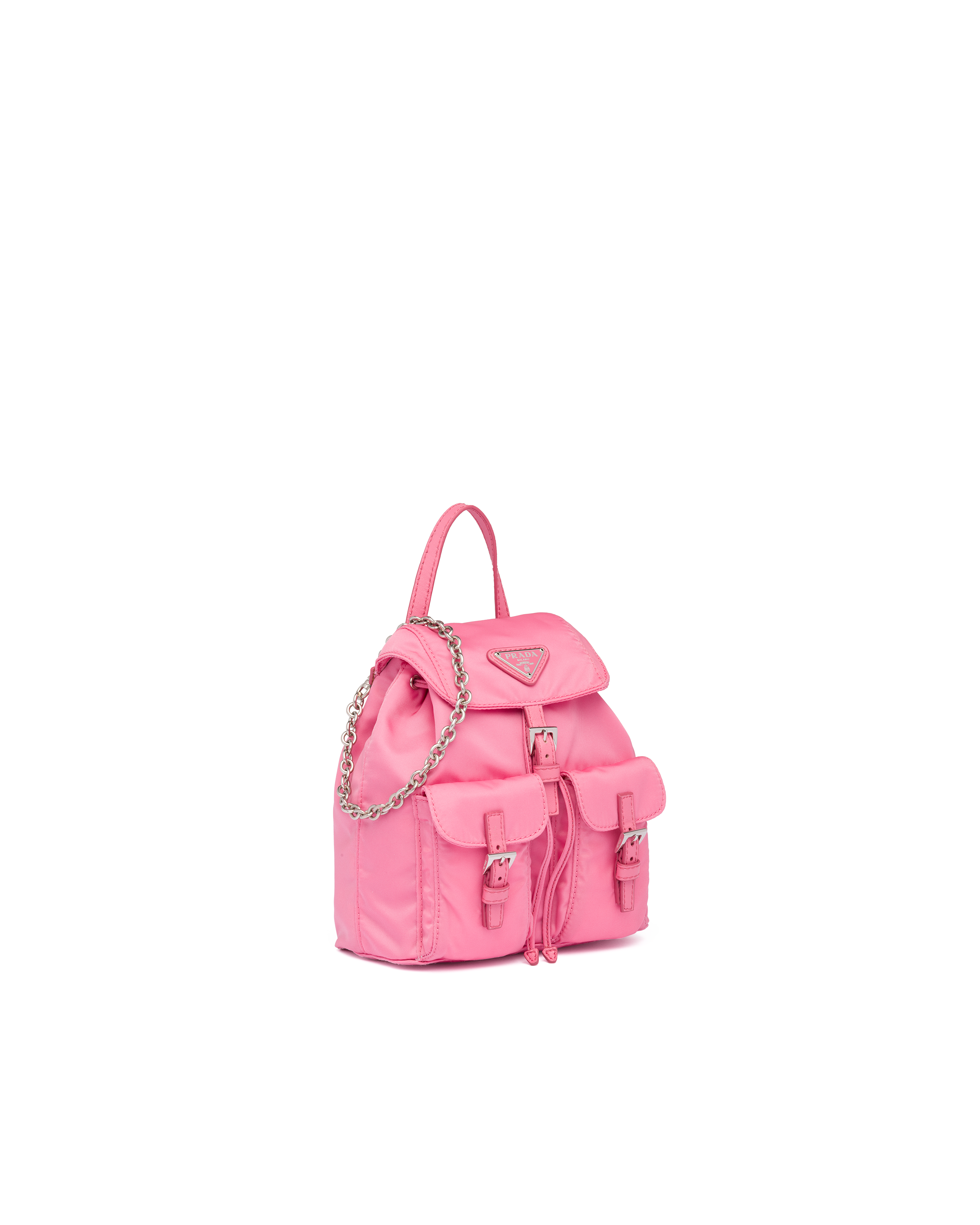 neon pink prada backpack