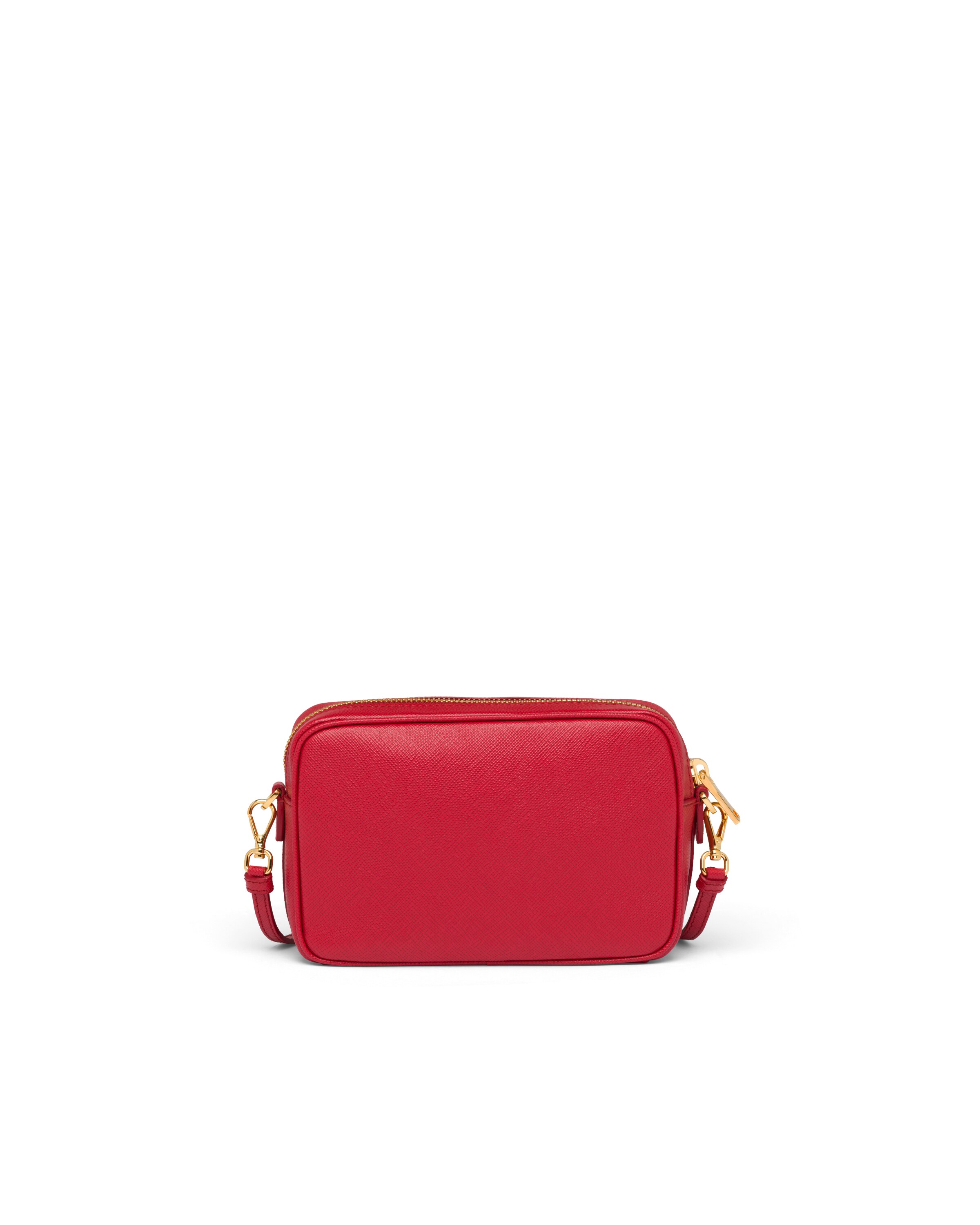 Fiery Red Leather Shoulder Bag Prada