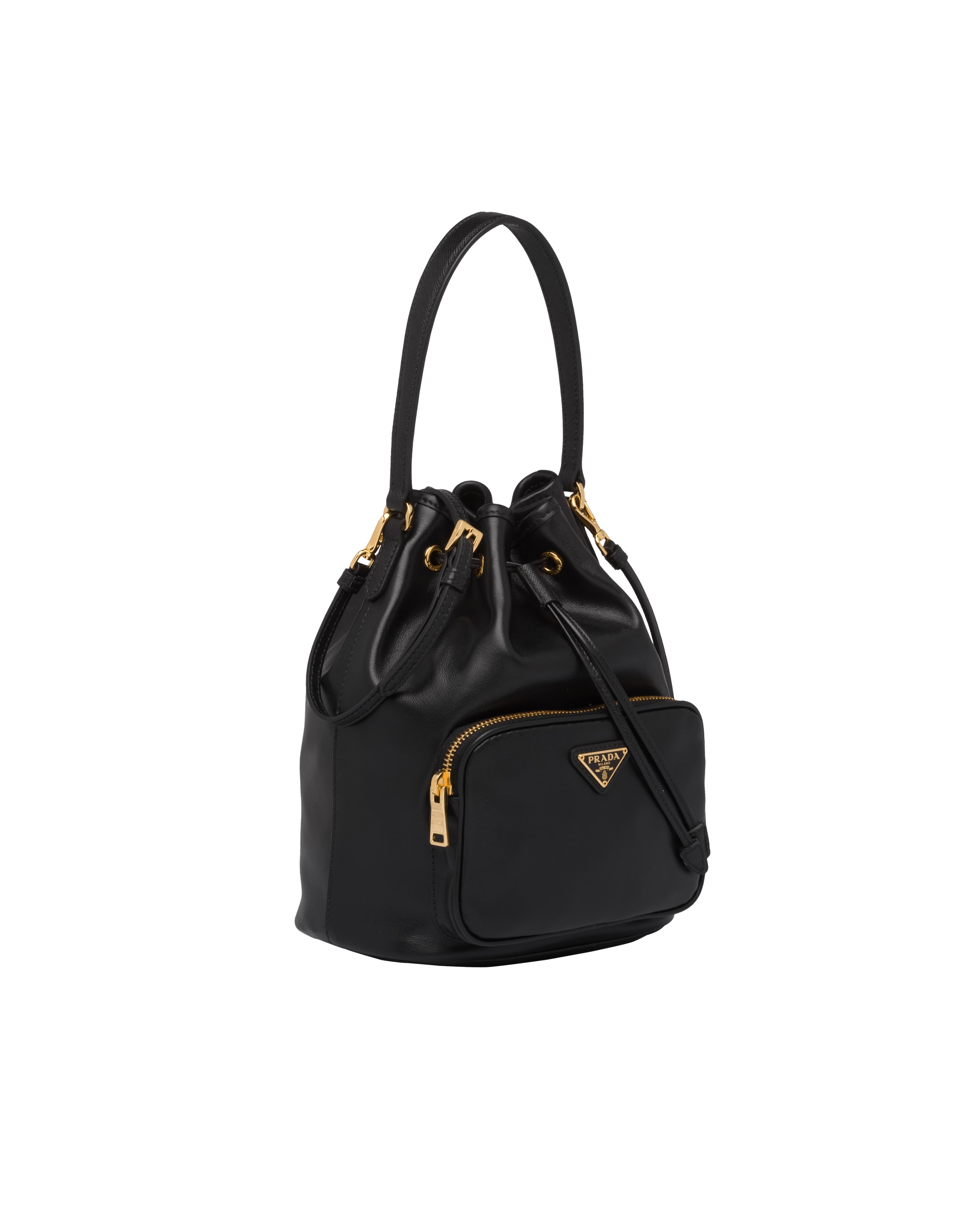 prada duet leather shoulder bag